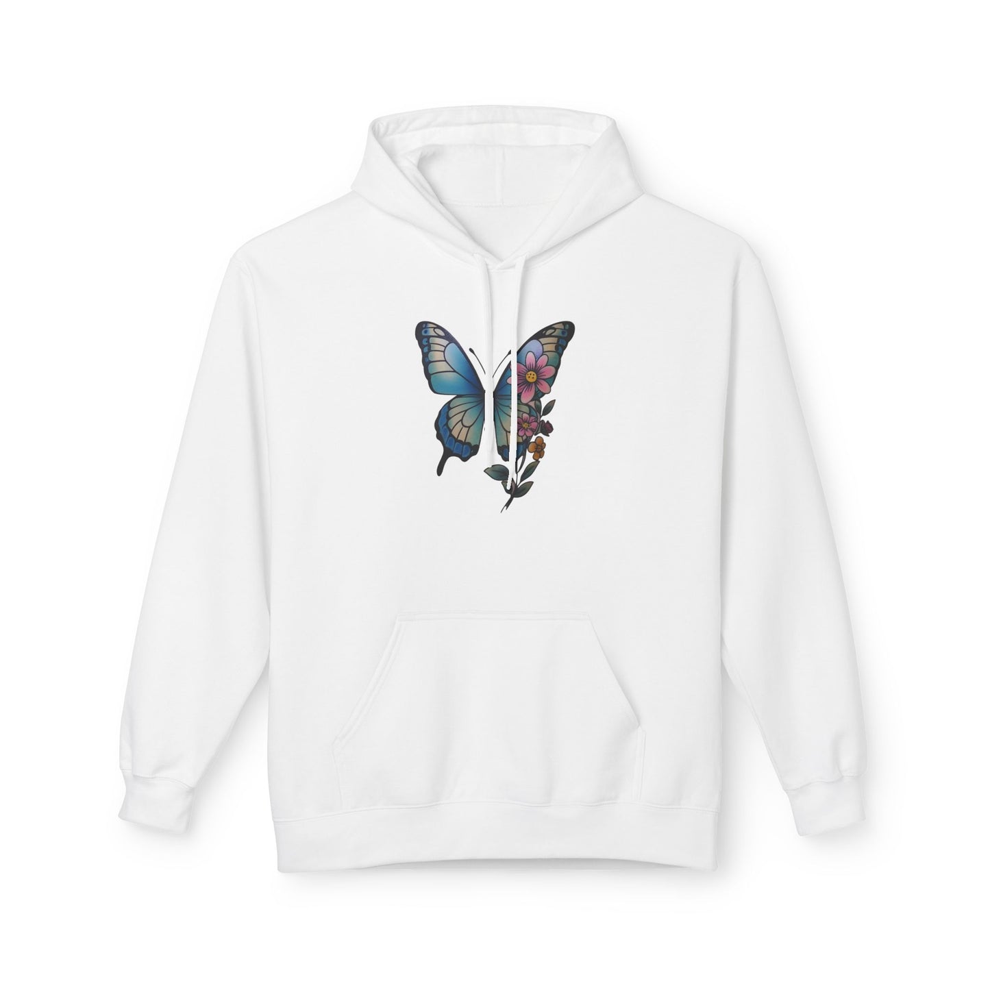 Butterfly Floral Hoodie — Women's Nature-Inspired Pullover