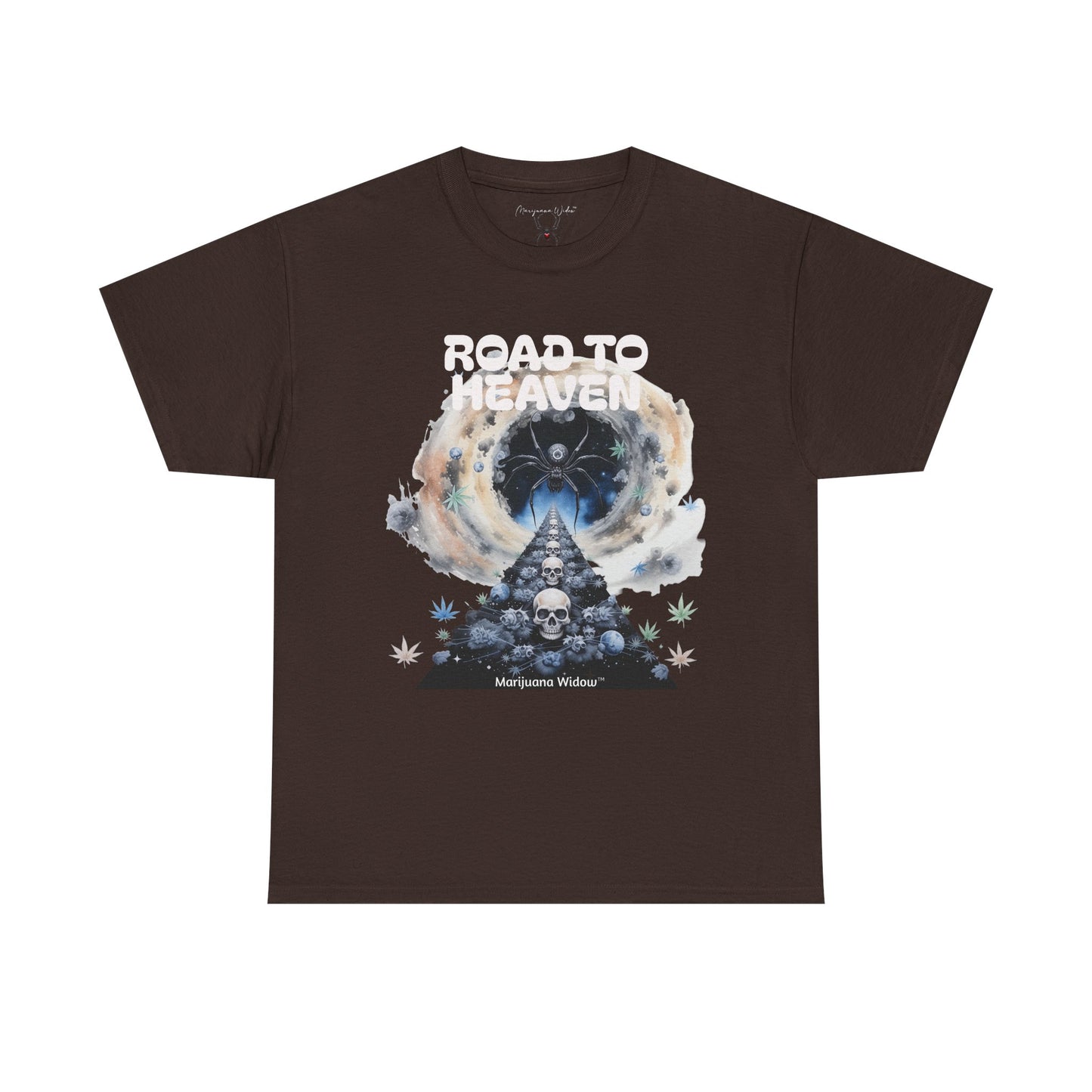 Road to Heaven Marijuana Tee — Diamond, Skull & Leaf Graphic - Unisex T-shirt