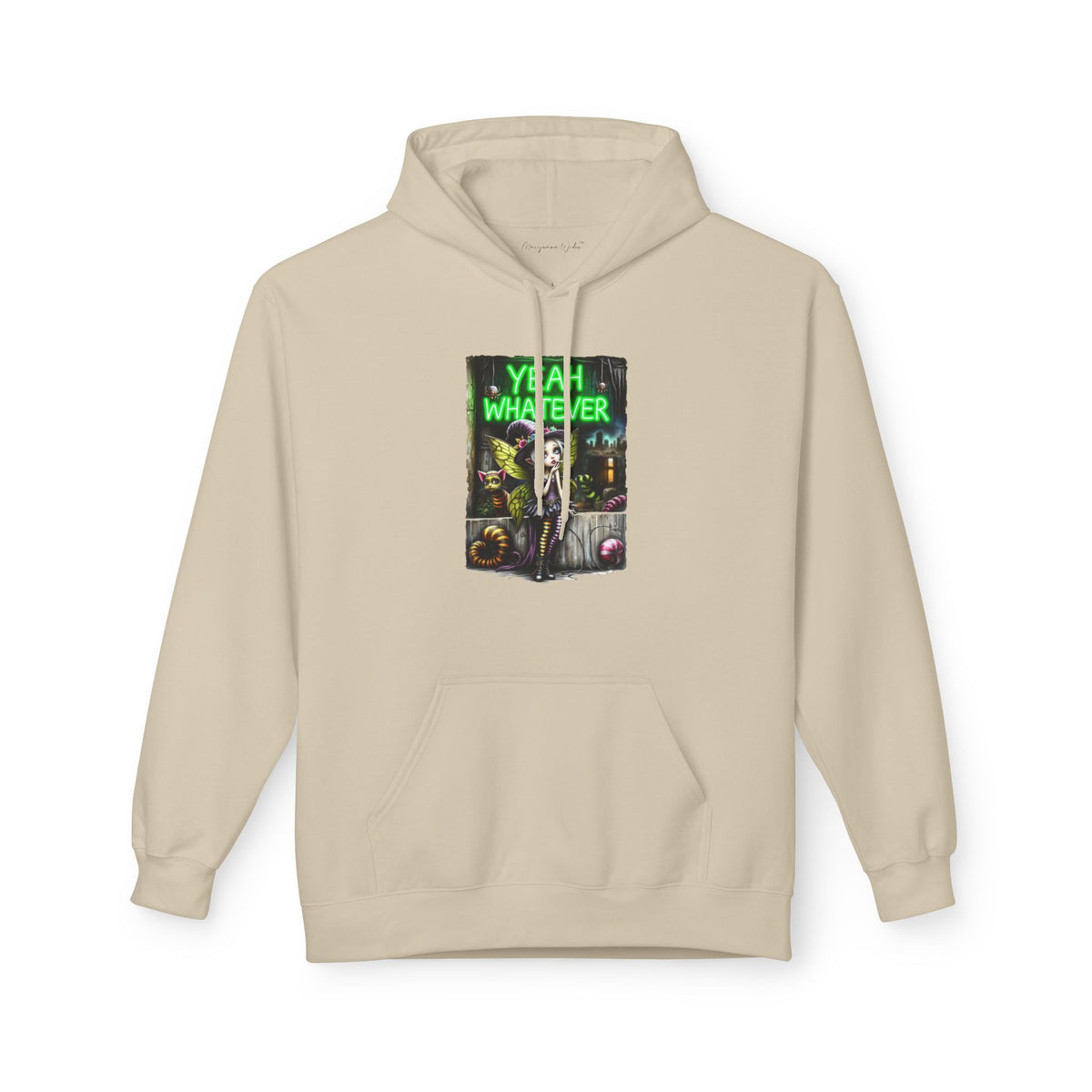 Halloween Fairy - Yeah Whatever - Graphic Unisex Hoodie — Streetwear Pullover - Marijuana Widow