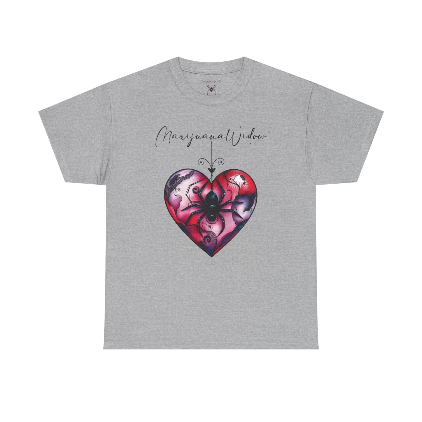 Valentine Heart with Spider Tee — Gothic Valentine Graphic Unisex T-Shirt