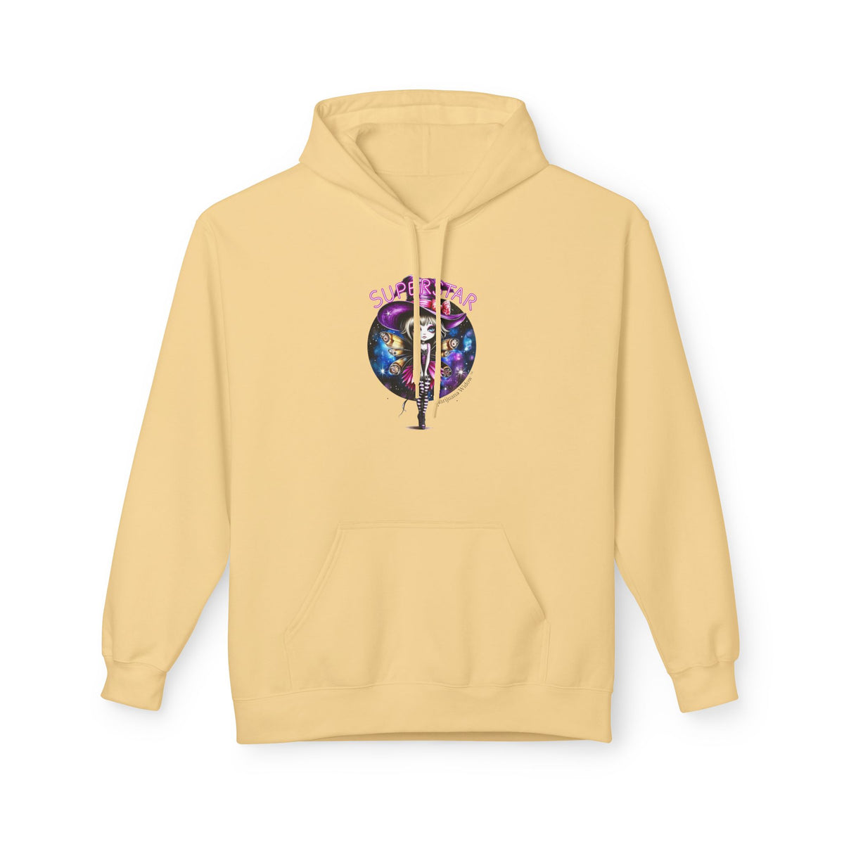 Backstage Pass Hoodie — Superstar Fairy - Neon Burlesque Theater Graphic Unisex Pullover - Marijuana Widow