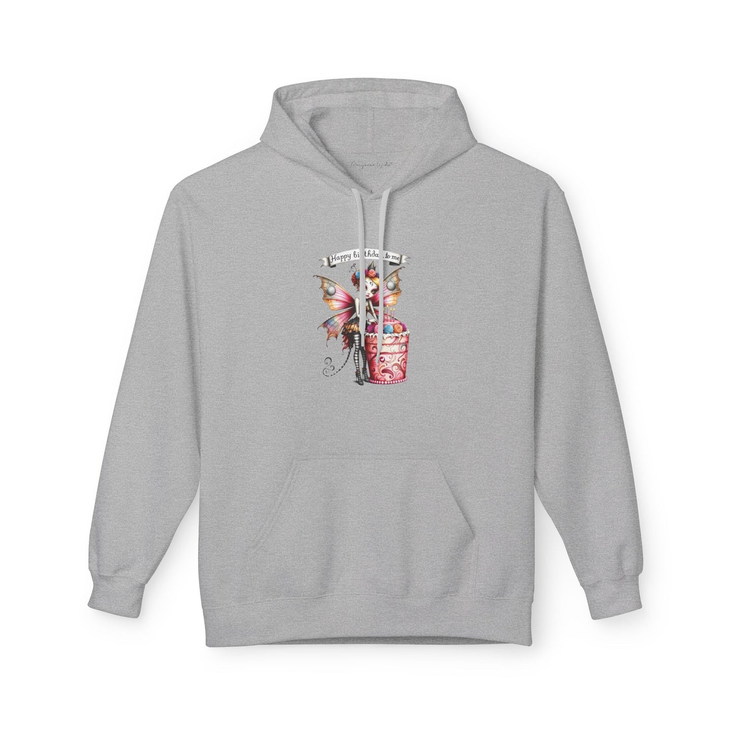Fairy Butterfly - Happy Birthday to Me - Unisex Hoodie - Fairy and Cat with a Birthday Cake Sweatshirt