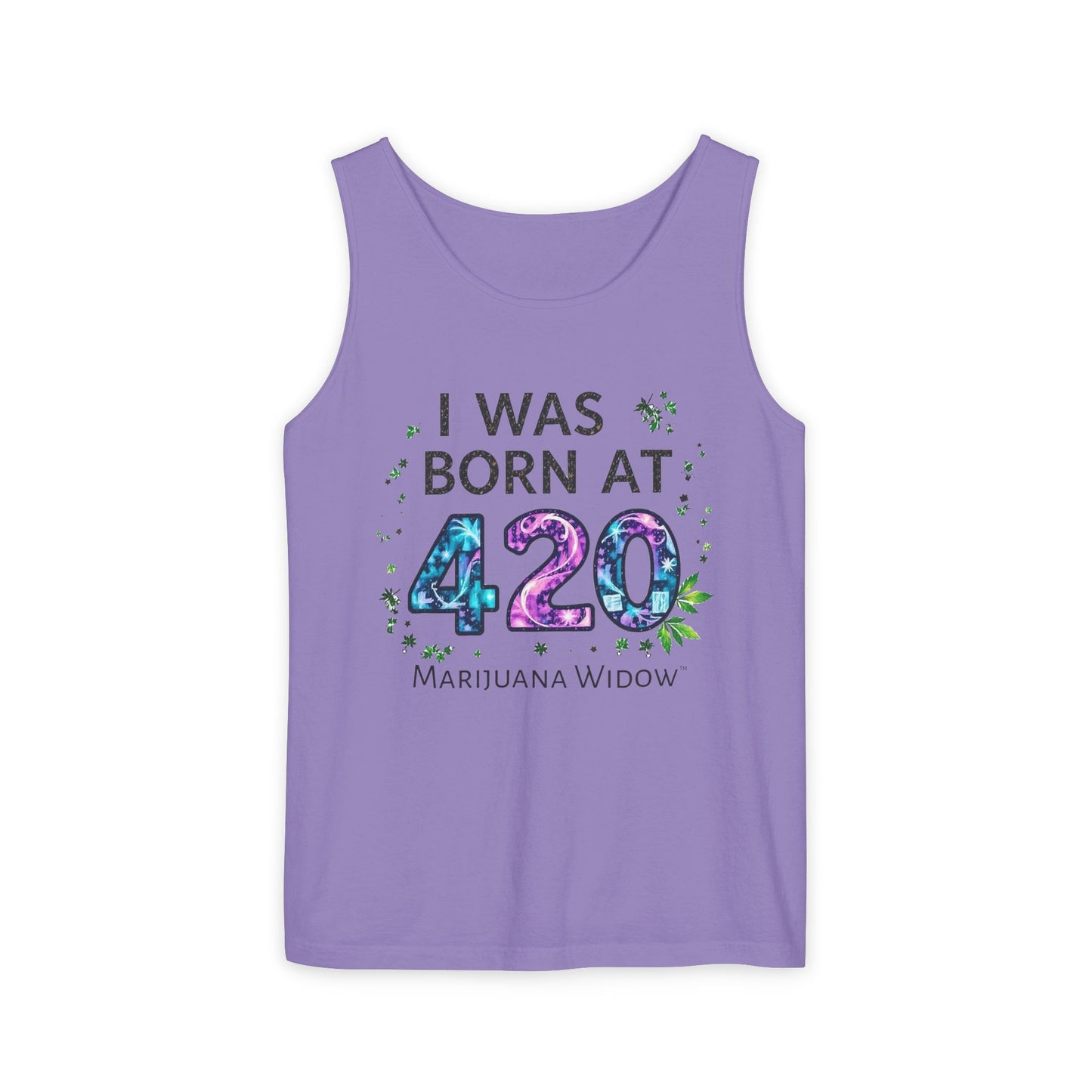 Born at 4/20 Tank Top – 'I Was Born At 420' Cannabis Graphic Tank - Unisex Tank Top