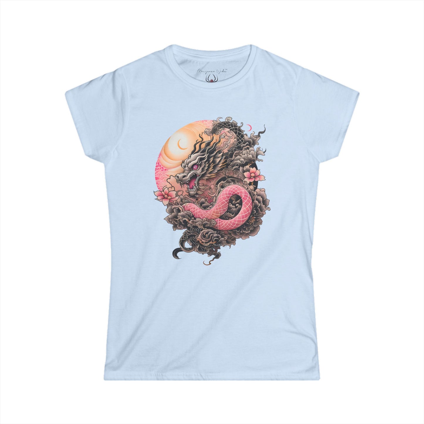 Dragon Serpent Tee — Pink Asian Dragon Graphic Women's T-Shirt