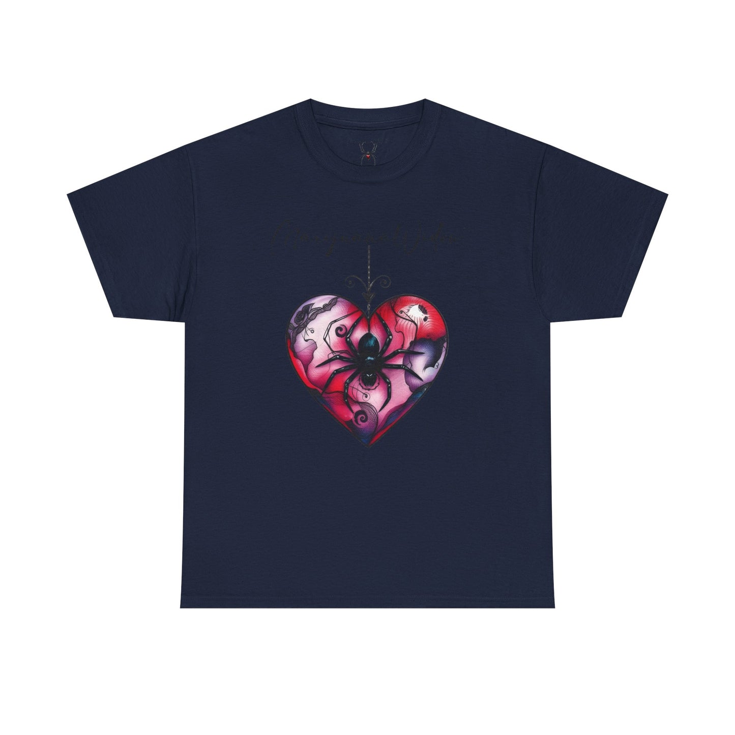 Valentine Heart with Spider Tee — Gothic Valentine Graphic Unisex T-Shirt