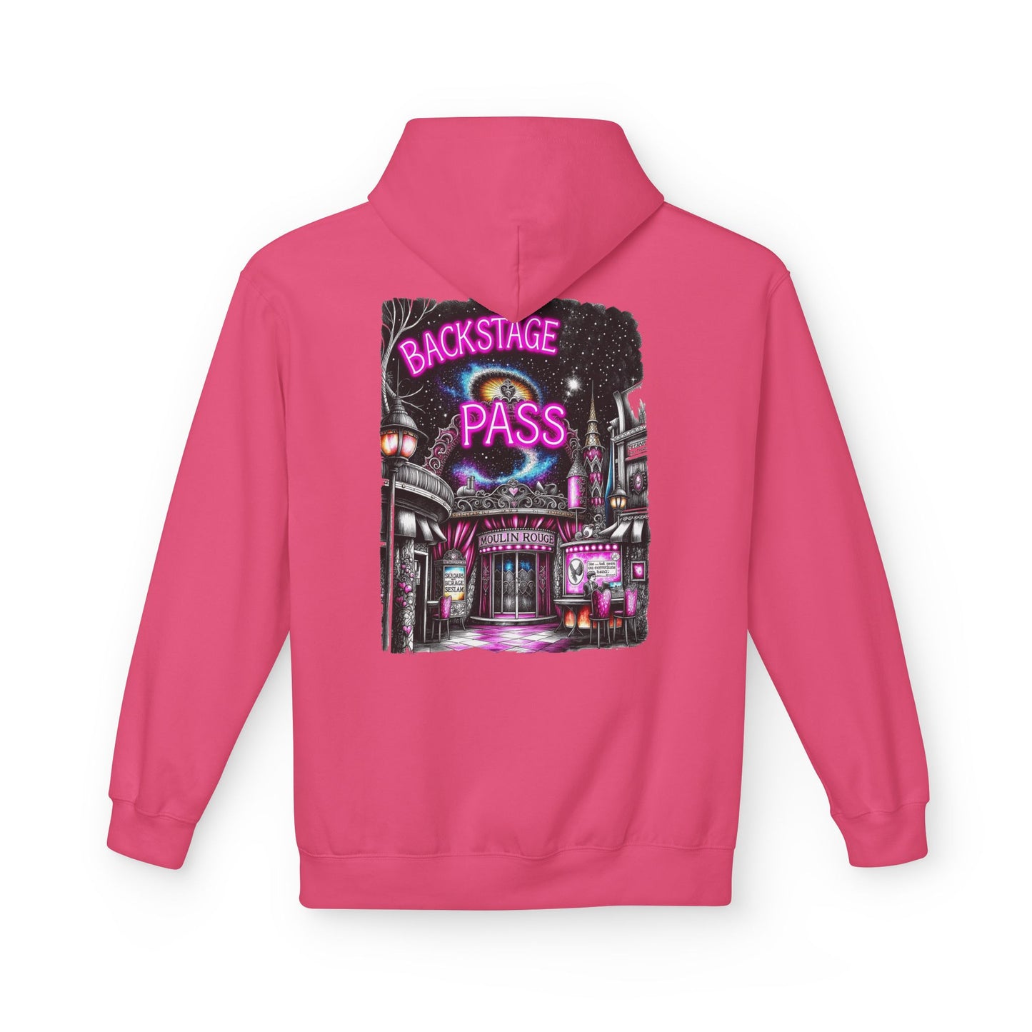 Backstage Pass Hoodie — Superstar Fairy - Neon Burlesque Theater Graphic Unisex Pullover - Marijuana Widow