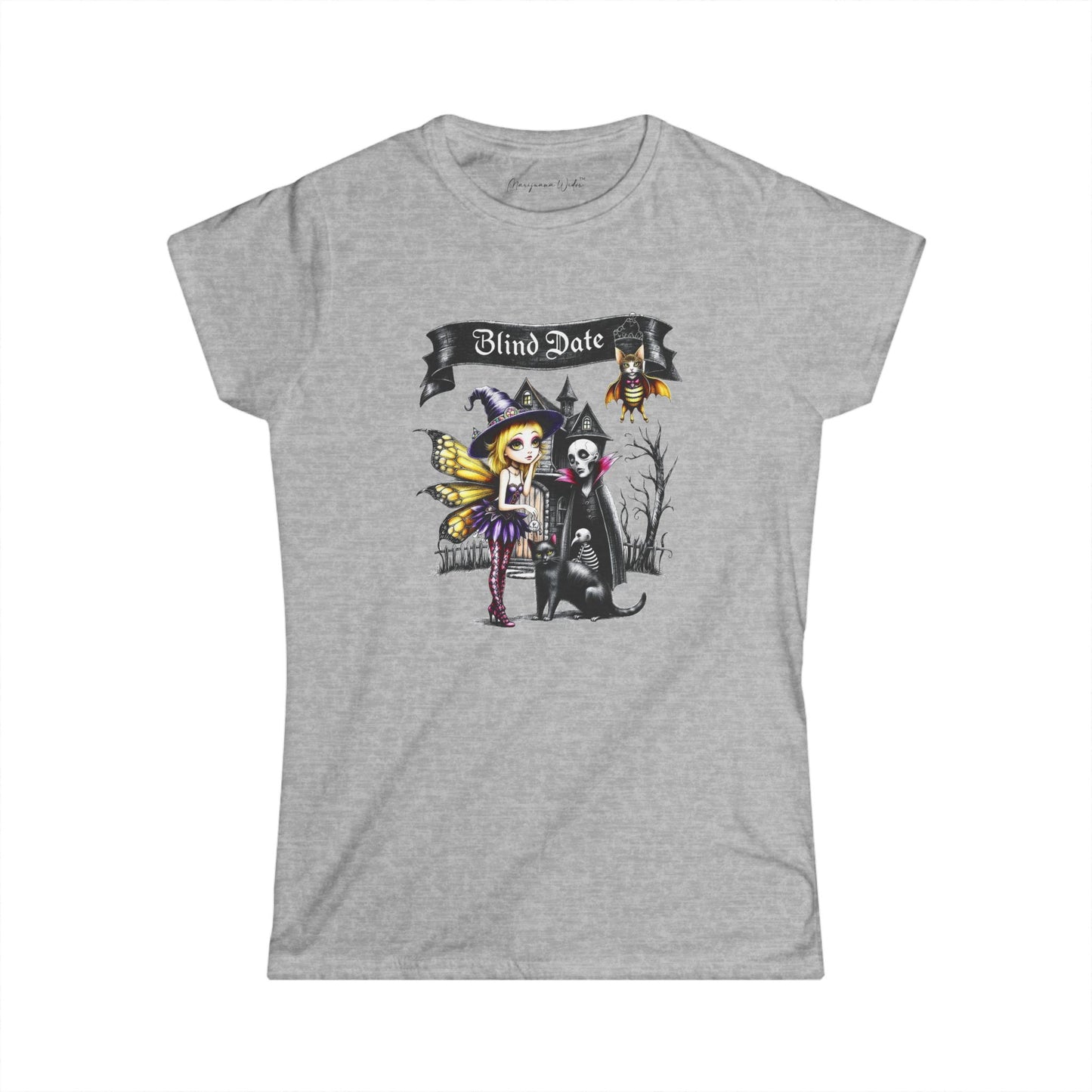 Halloween Fairy — Blind Date - Softstyle Crew Women's Tee - Marijuana Widow
