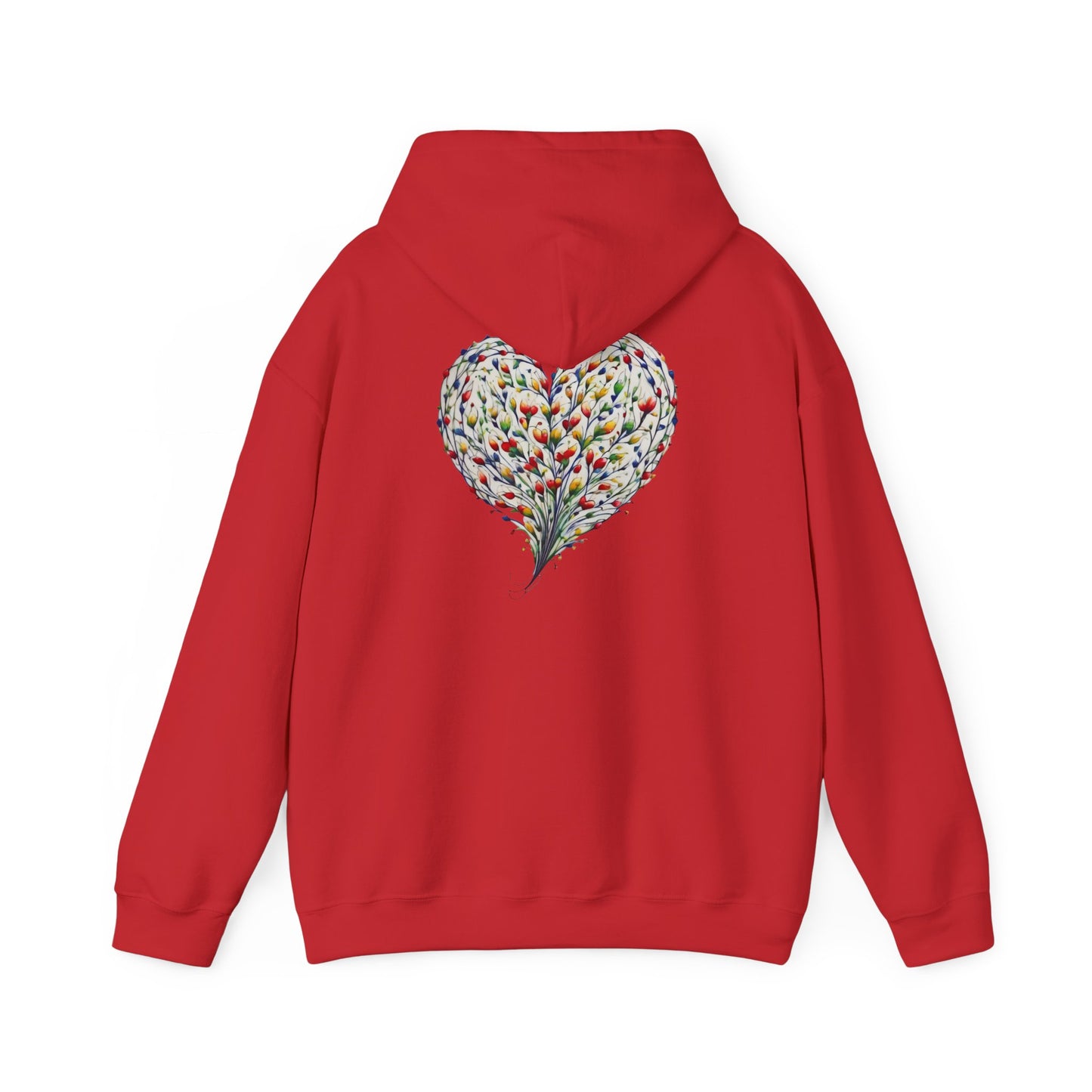 Floral Heart Hoodie — Watercolor Flower Heart with Spider - Unisex Hoodie