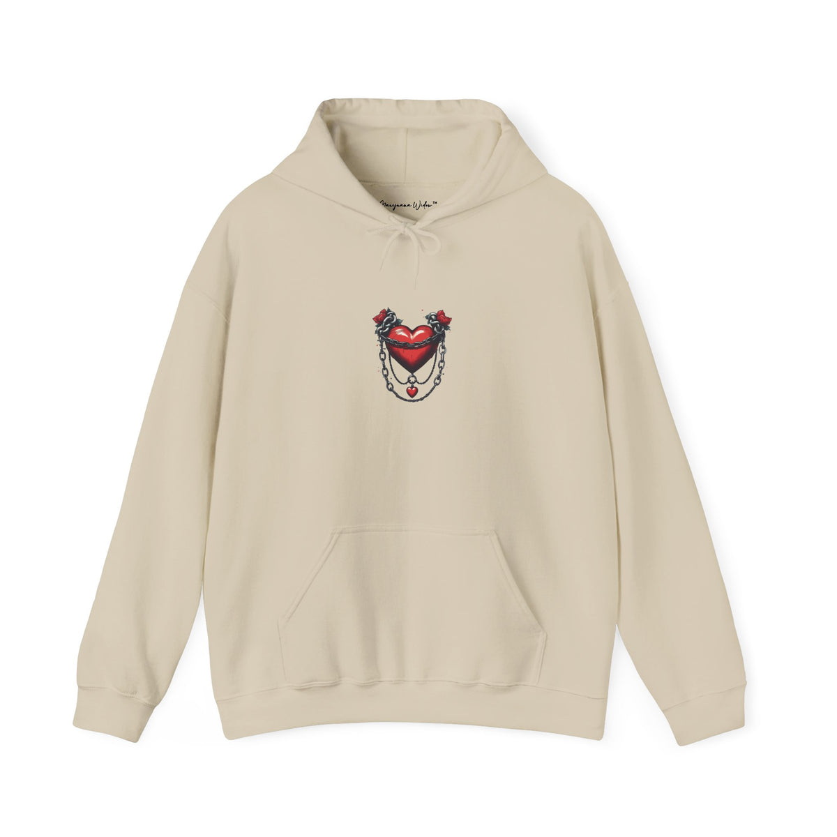 Cupid Girl Heart Necklace Hoodie – Cute Romantic Graphic Unisex Sweatshirt - Marijuana Widow