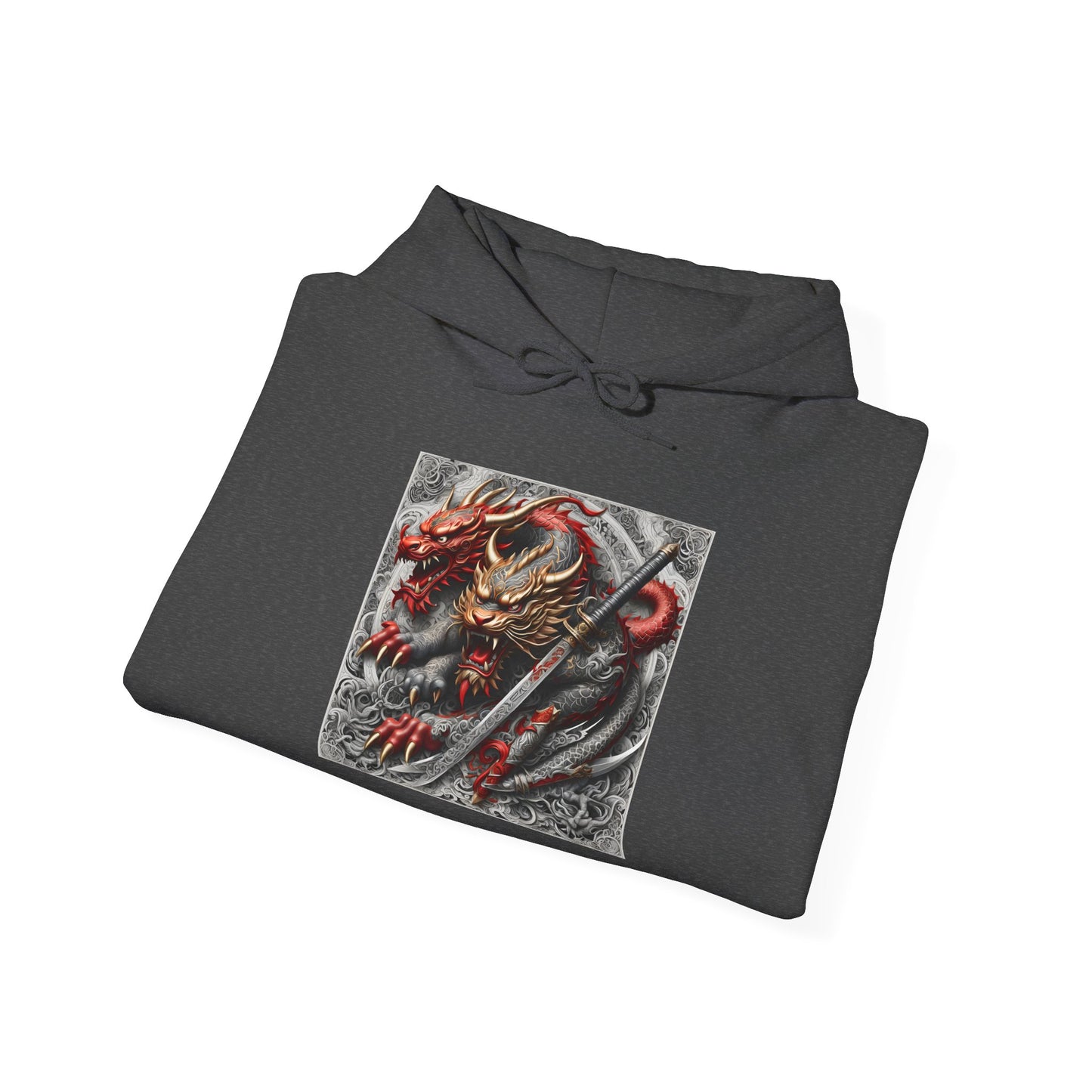 Dragon Warrior Hoodie - Japanese Demon Samurai Graphic Unisex Sweatshirt