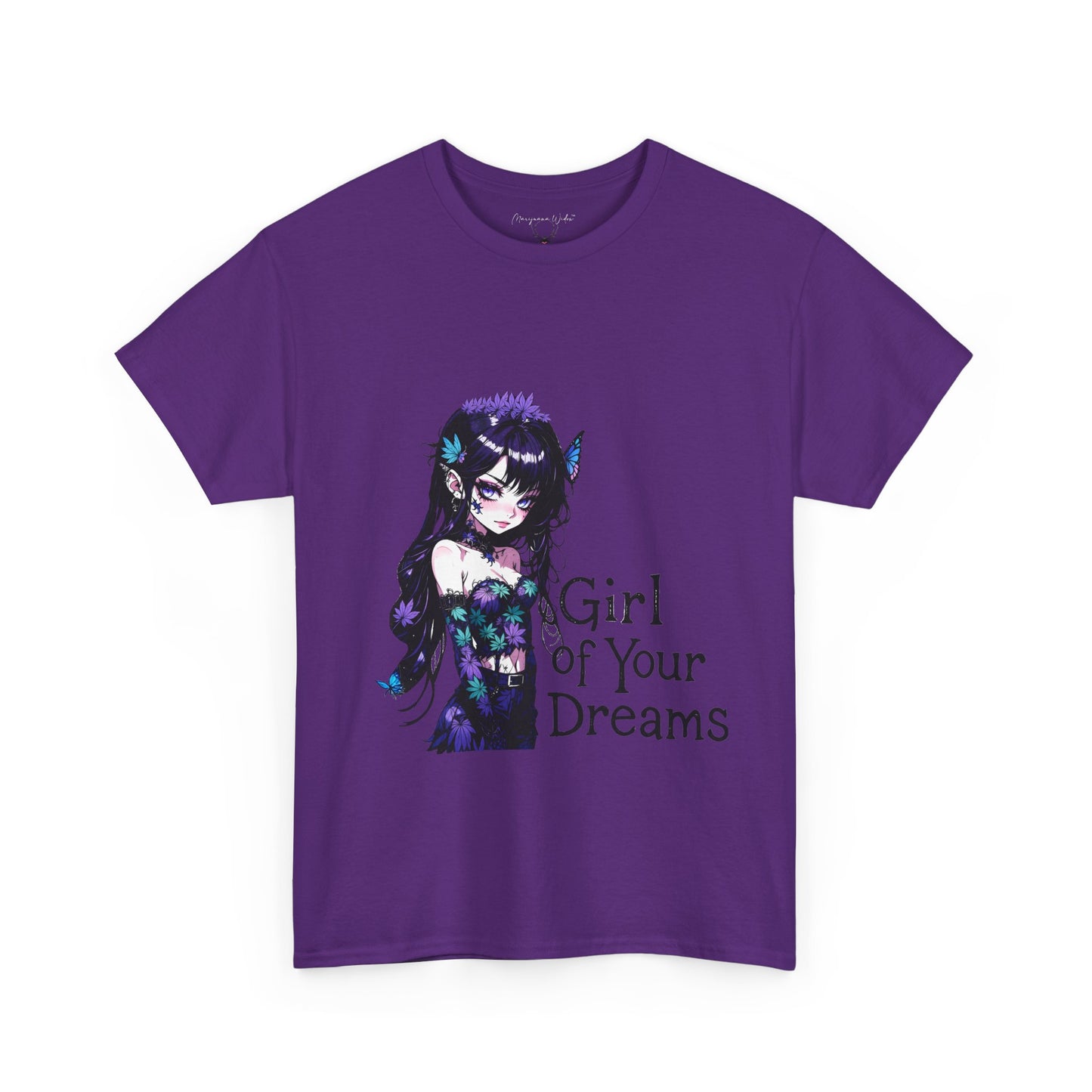 Anime Fairy Girl Tee — Violet Floral Graphic T-Shirt - Unisex