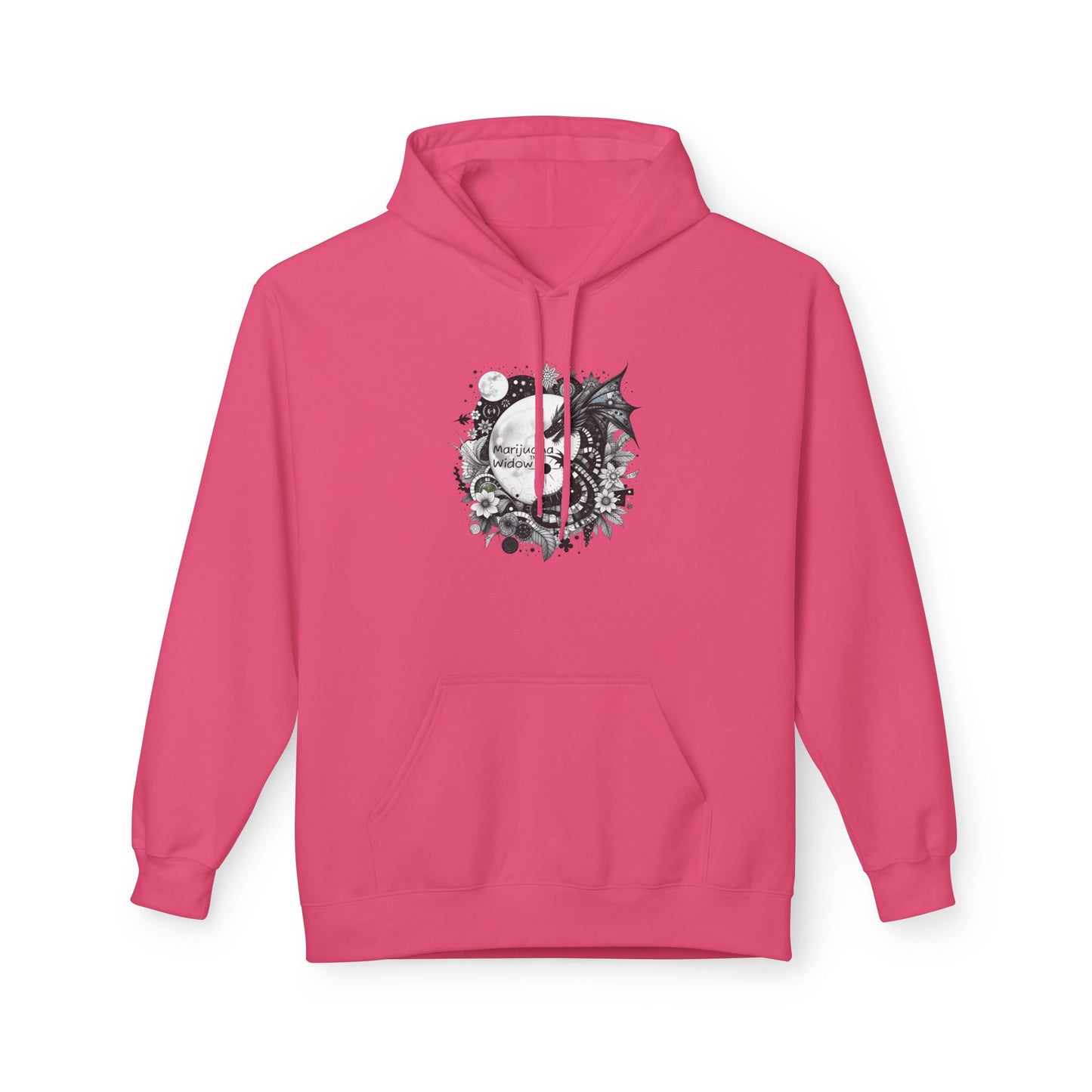 Midnight Garden Hoodie — Black & Green Fantasy Dragon Sword Unisex Hoodie