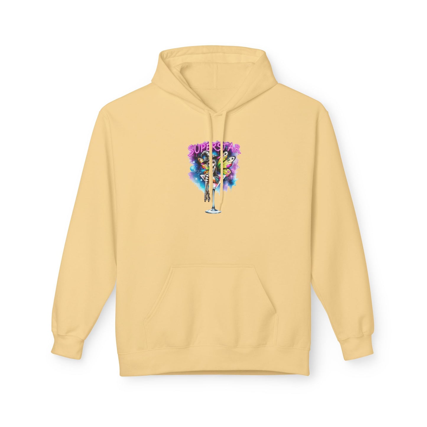 Backstage Pass Hoodie - Boozy Fairy - Neon Burlesque Theater Graphic Unisex Pullover - Marijuana Widow