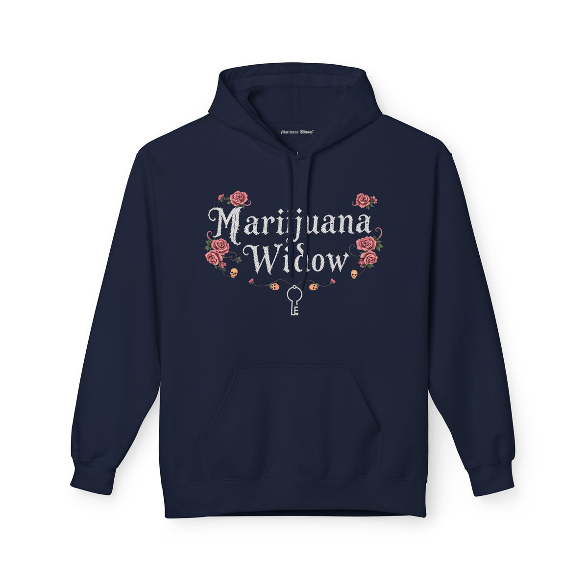 Marijuana Widow "Heart Aperture" - Pink Rose with Lace and Skulls Floral Hoodie - Marijuana Widow