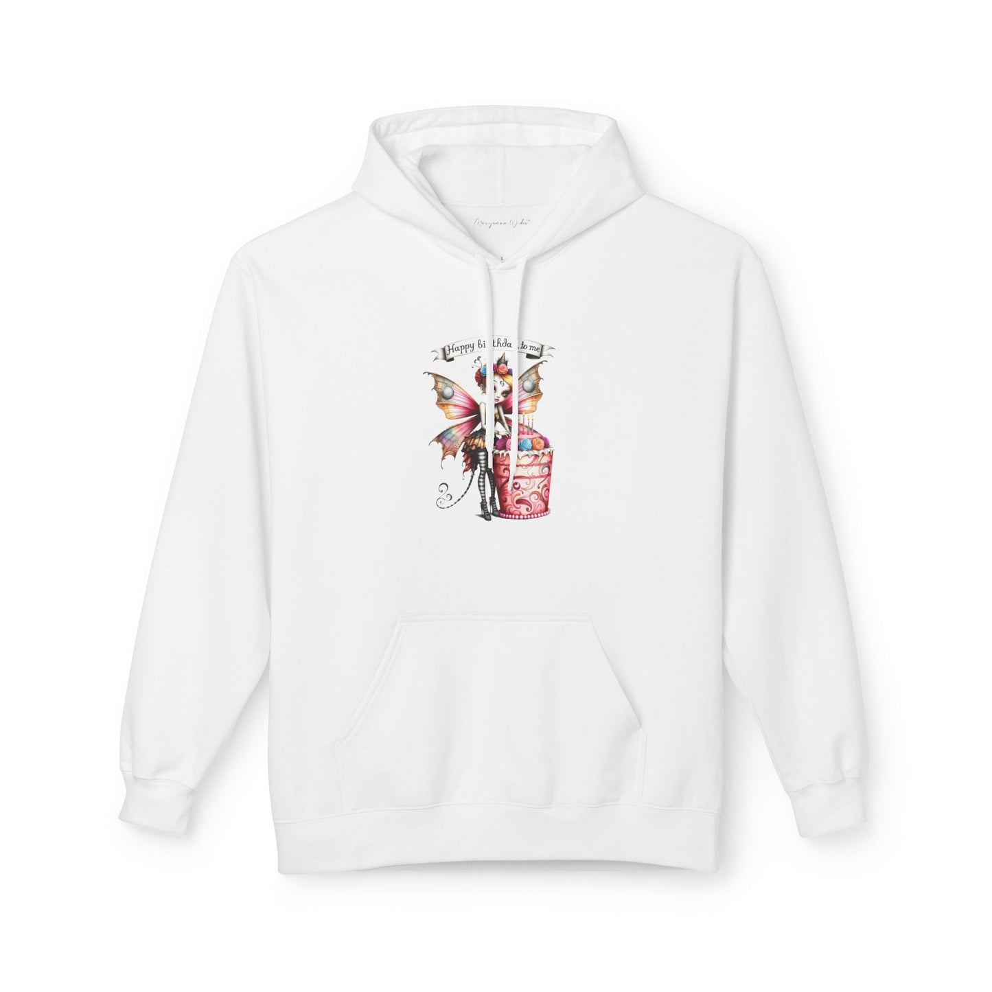 Fairy Butterfly - Happy Birthday to Me - Unisex Hoodie - Fairy and Cat with a Birthday Cake Sweatshirt