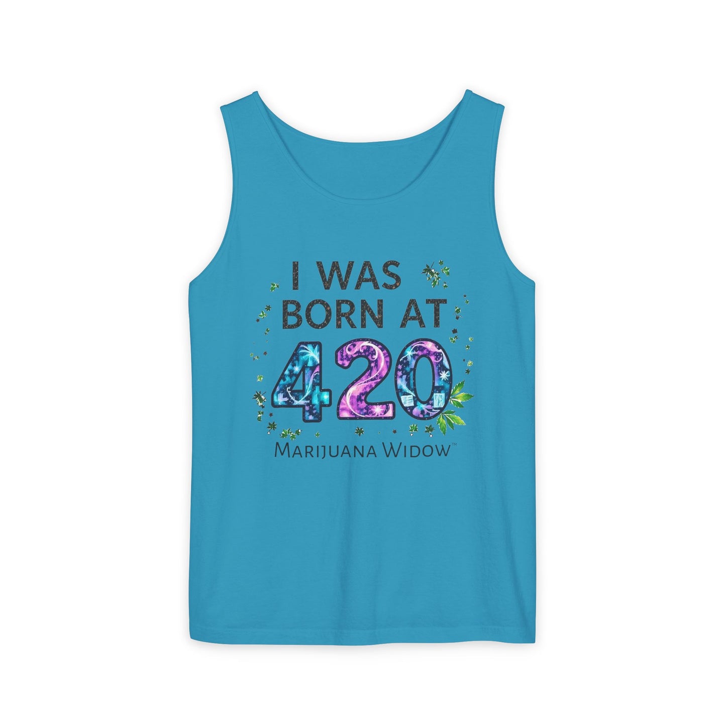 Born at 4/20 Tank Top – 'I Was Born At 420' Cannabis Graphic Tank - Unisex Tank Top