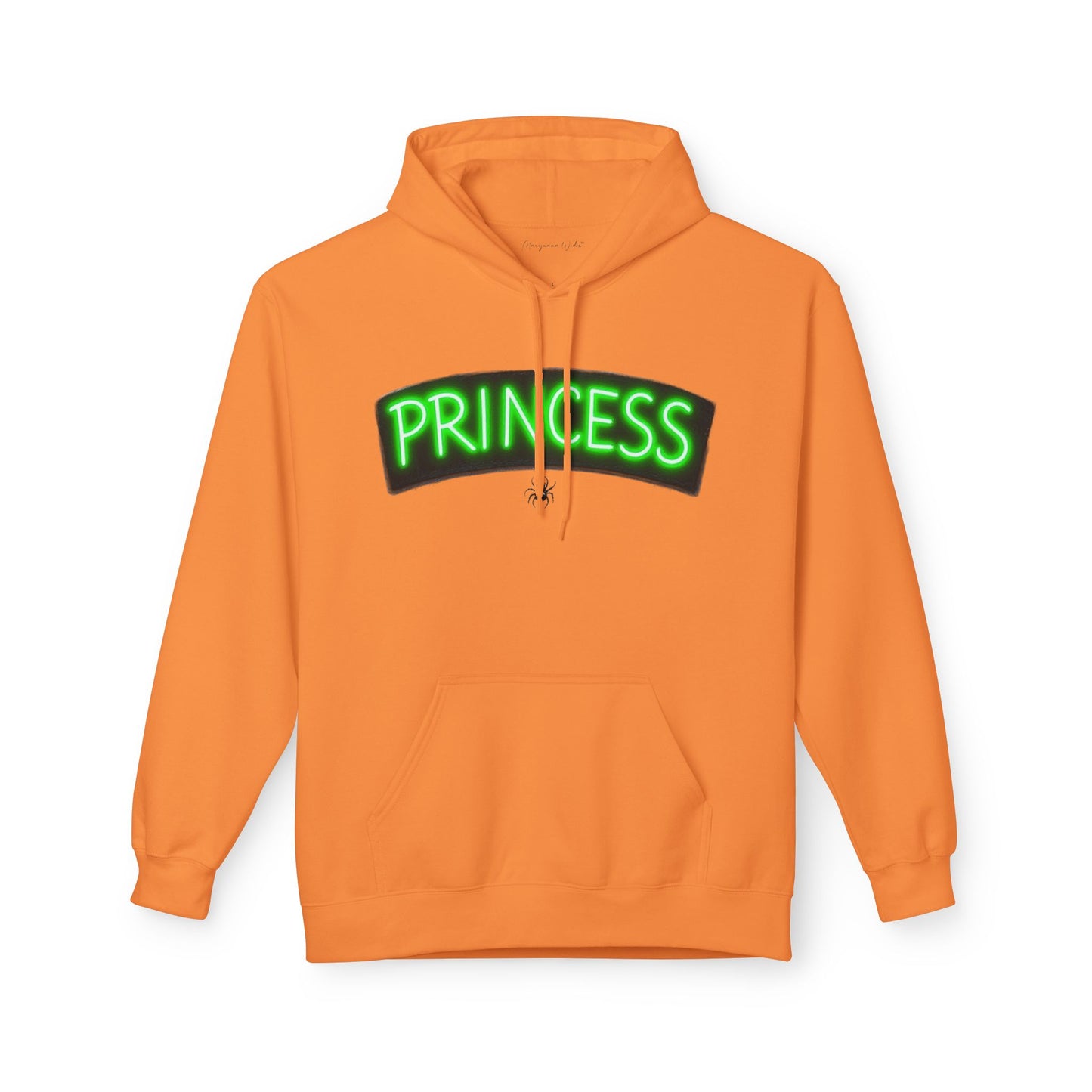 Princess Witch Hoodie — Gothic Neon Throne Graphic Unisex Hoodie