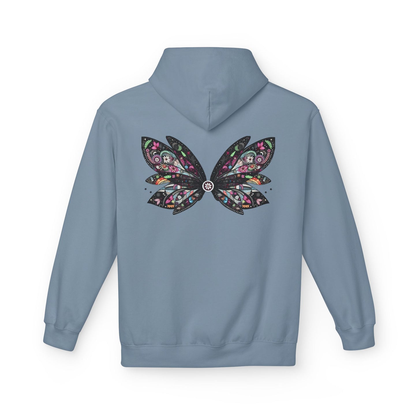 Praying for Peace - Fairy Butterfly Floral Wings Hoodie — Whimsical Butterfly Silhouette Pullover