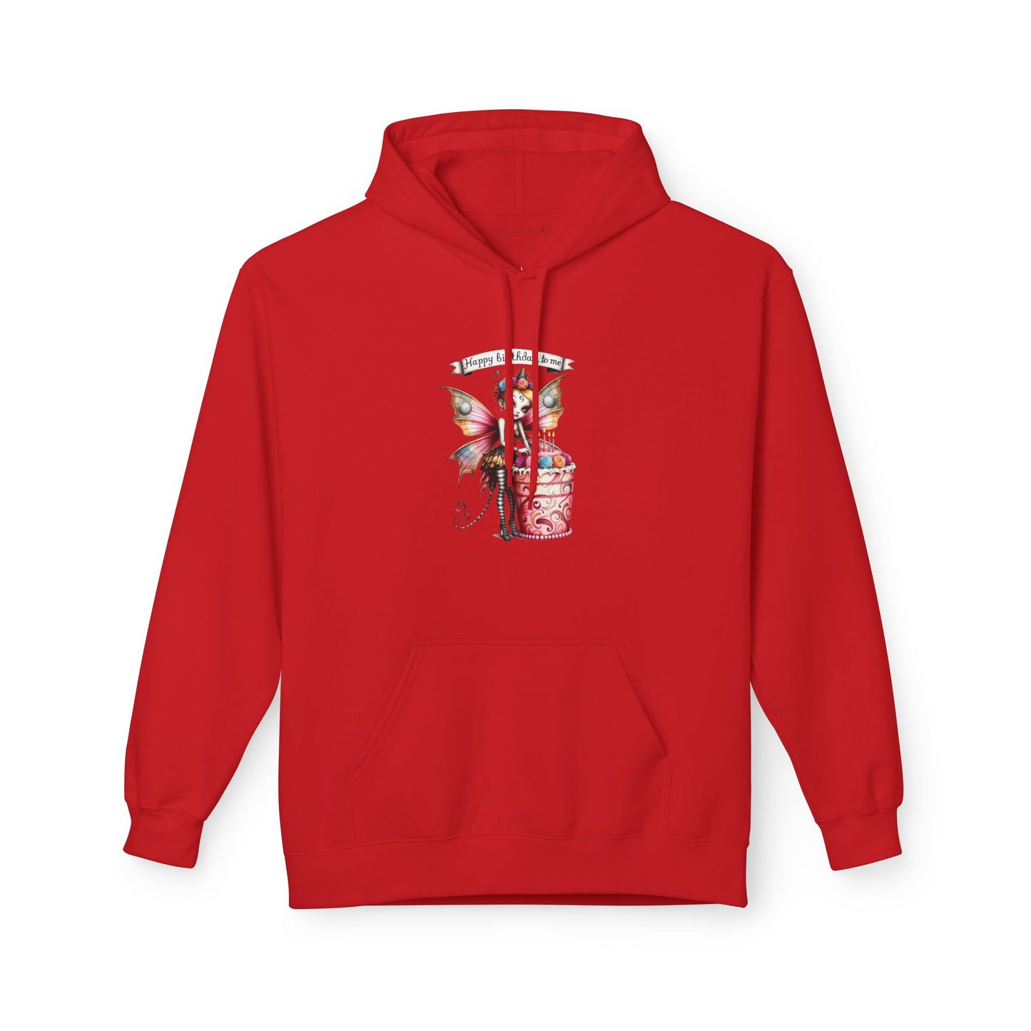 Fairy Butterfly - Happy Birthday to Me - Unisex Hoodie - Fairy and Cat with a Birthday Cake Sweatshirt
