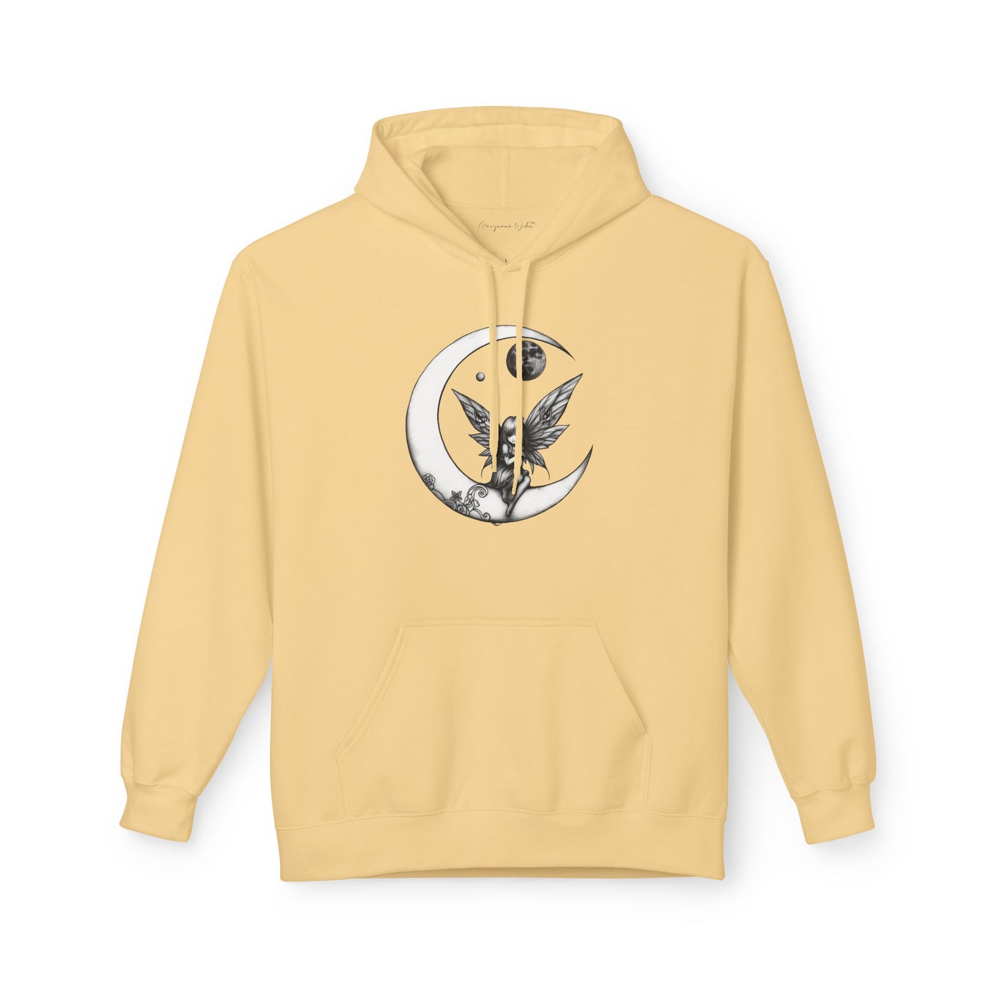 Fairy Moon Hoodie — Girl in the Moon - Fantasy Fairy with Crescent Moon Graphic