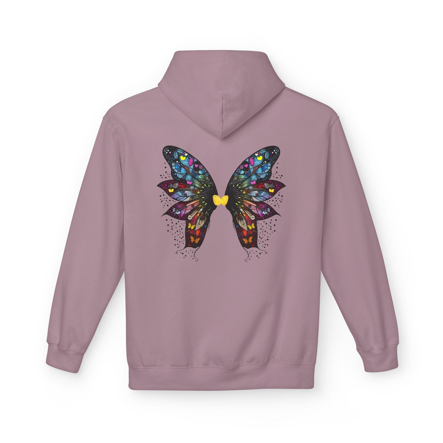 Fairy Dancer - Fairy Butterfly Wings Hoodie — Colorful Butterfly Mosaic Design