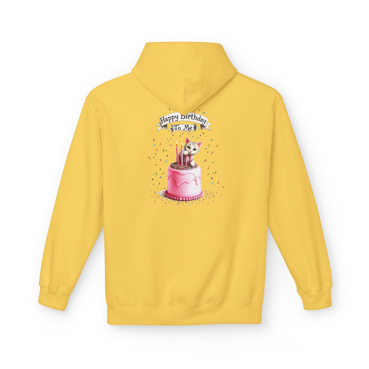 Fairy Butterfly - Happy Birthday to Me - Unisex Hoodie - Fairy and Cat with a Birthday Cake Sweatshirt - Marijuana Widow
