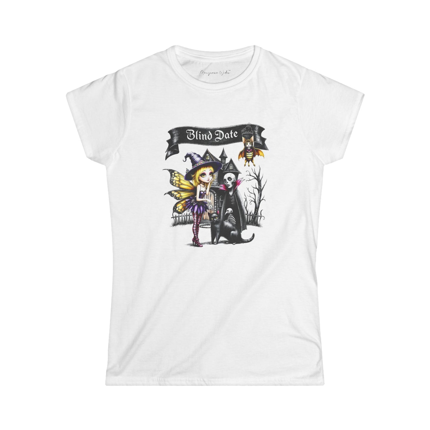 Halloween Fairy — Blind Date - Softstyle Crew Women's Tee - Marijuana Widow