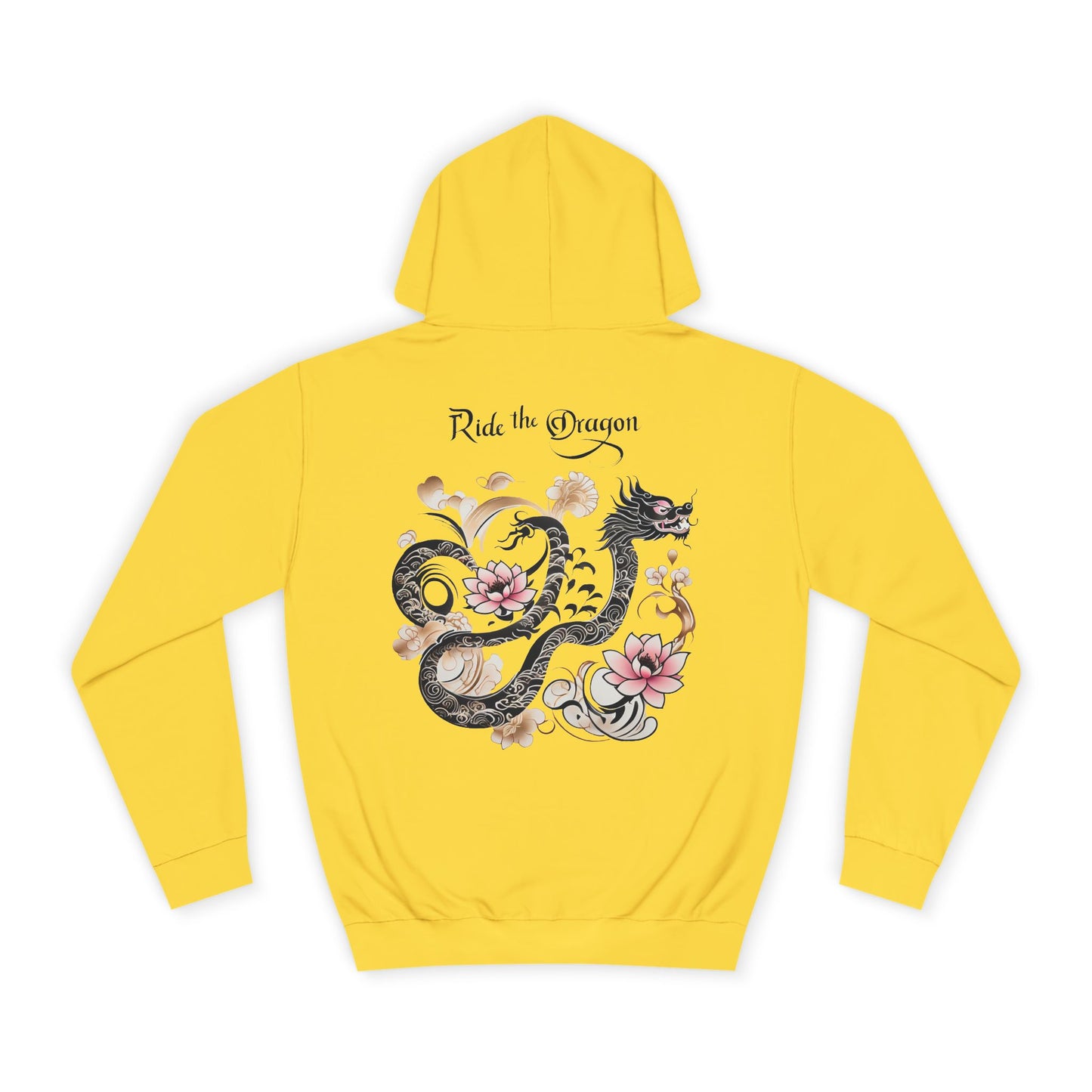 Ride the Dragon - Dragon Floral Hoodie - Japanese-Inspired Unisex Hoodie