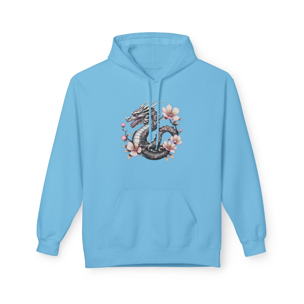 Floral Dragon Hoodie – Watercolor Sakura Yin-Yang Design - Unisex Sweatshirt - Marijuana Widow