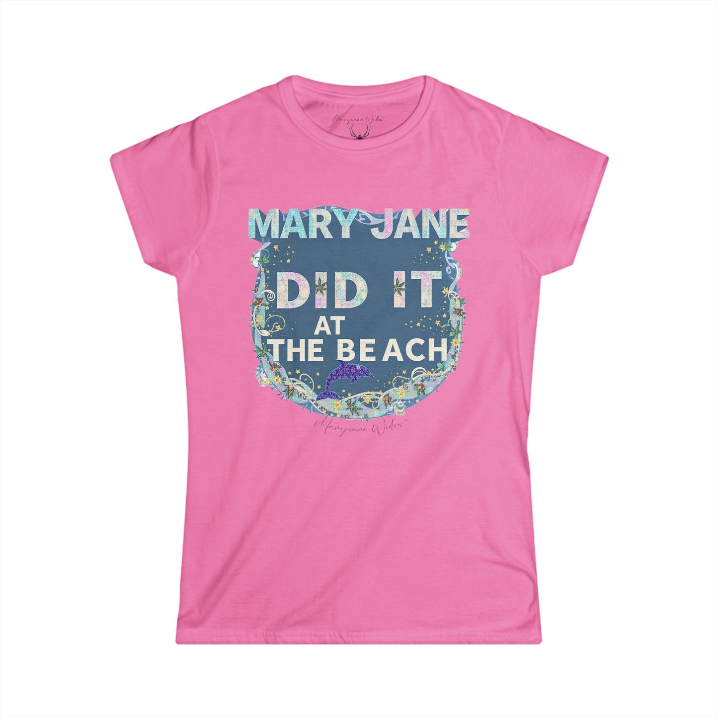 Mary Jane Did It at the Beach Again Tee — Cute Dolphin Graphic Women's Shirt