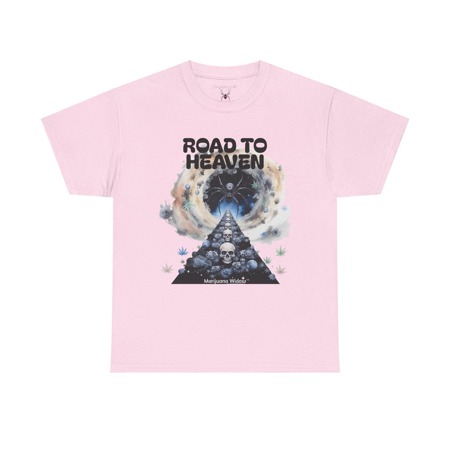 Road to Heaven Marijuana Tee — Diamond, Skull & Leaf Graphic - Unisex T-shirt