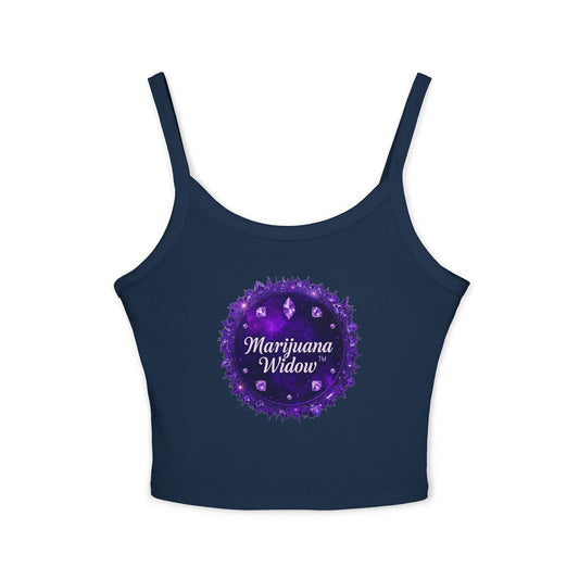 Marijuana Widow Purple Glass Tank Top — Women's Spaghetti Strap Crop