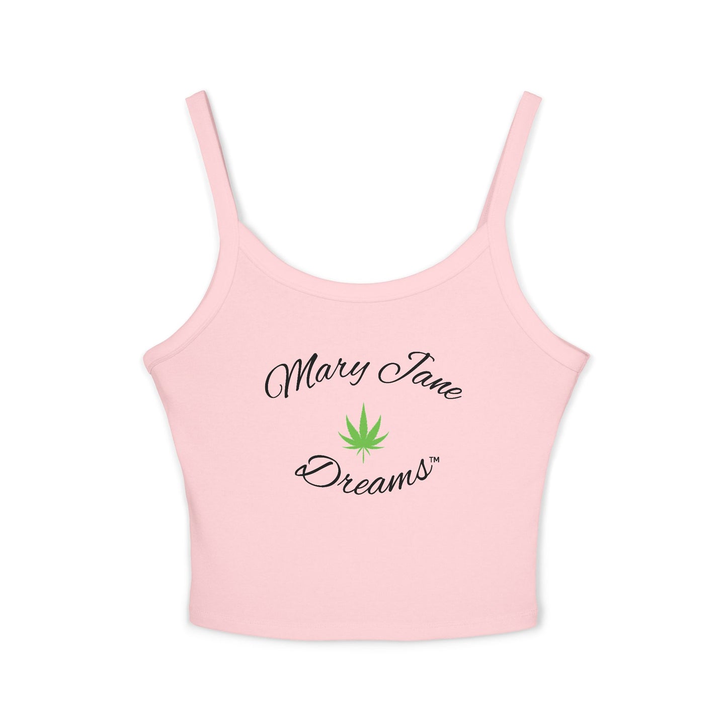 Mary Jane Dreams Tank Top Simple Leaf — Women's Spaghetti Strap Crop