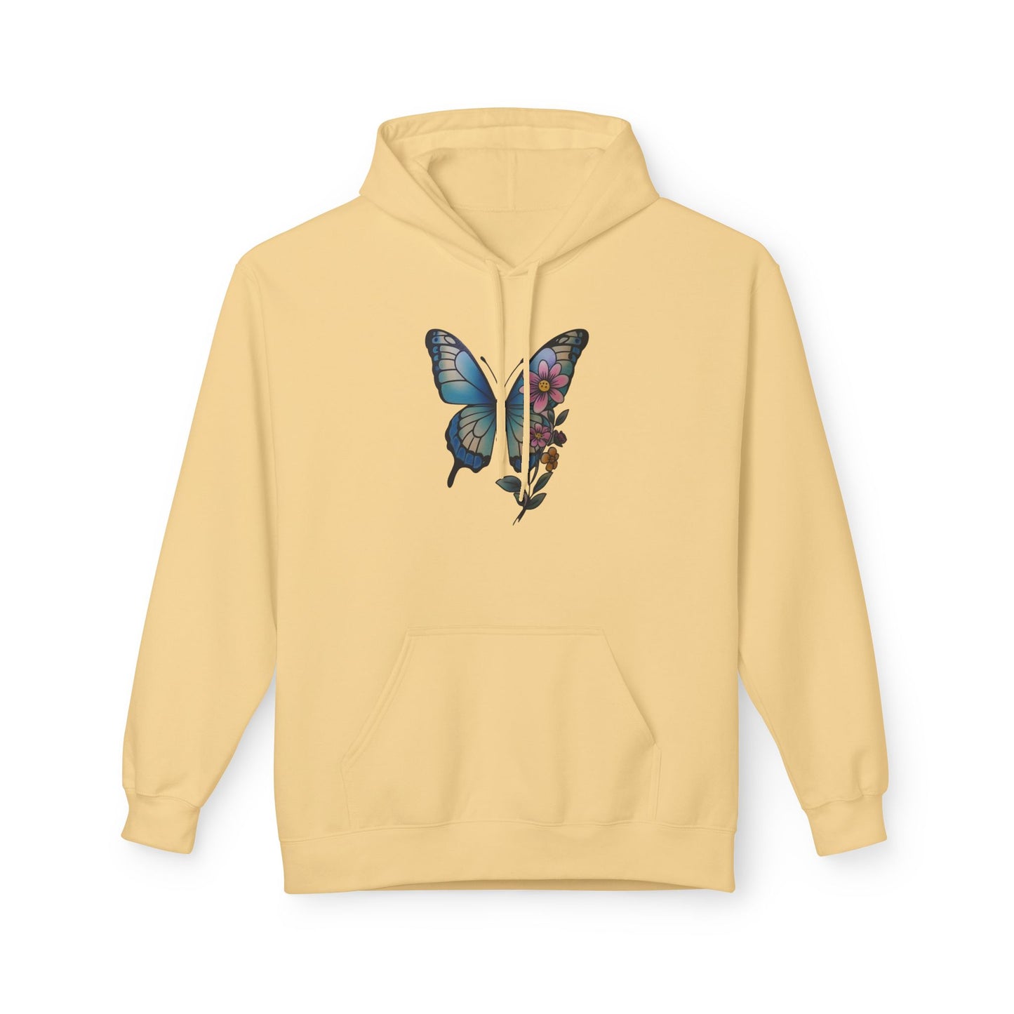 Butterfly Floral Hoodie — Women's Nature-Inspired Pullover