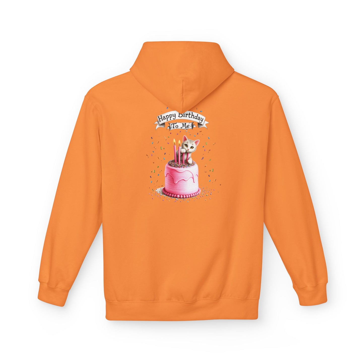 Fairy Butterfly - Happy Birthday to Me - Unisex Hoodie - Fairy and Cat with a Birthday Cake Sweatshirt