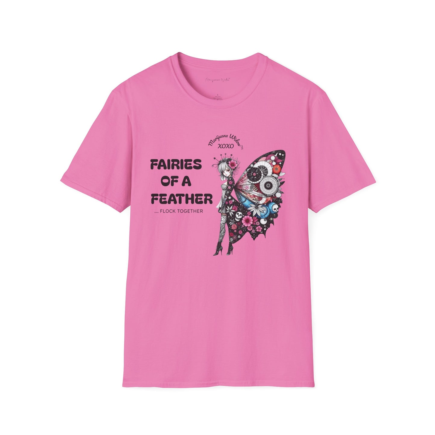Fairies of a Feather T-Shirt — Floral Skull Wing Graphic Unisex Tee