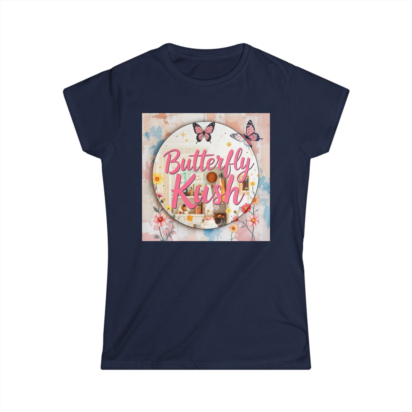 Butterfly Kush Pastel Mirror — Floral Pastel Women's Graphic T‑Shirt