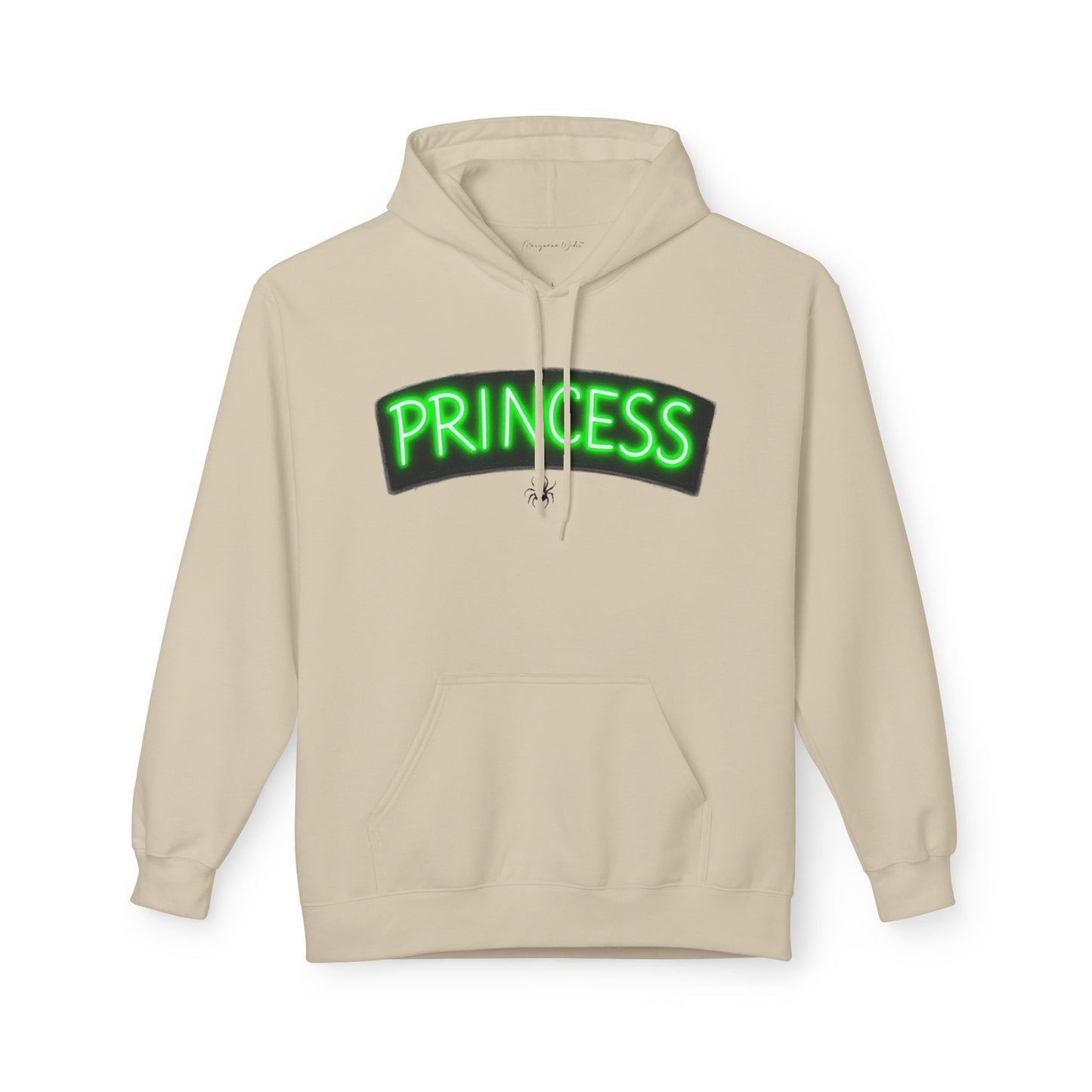 Princess Witch Hoodie — Gothic Neon Throne Graphic Unisex Hoodie