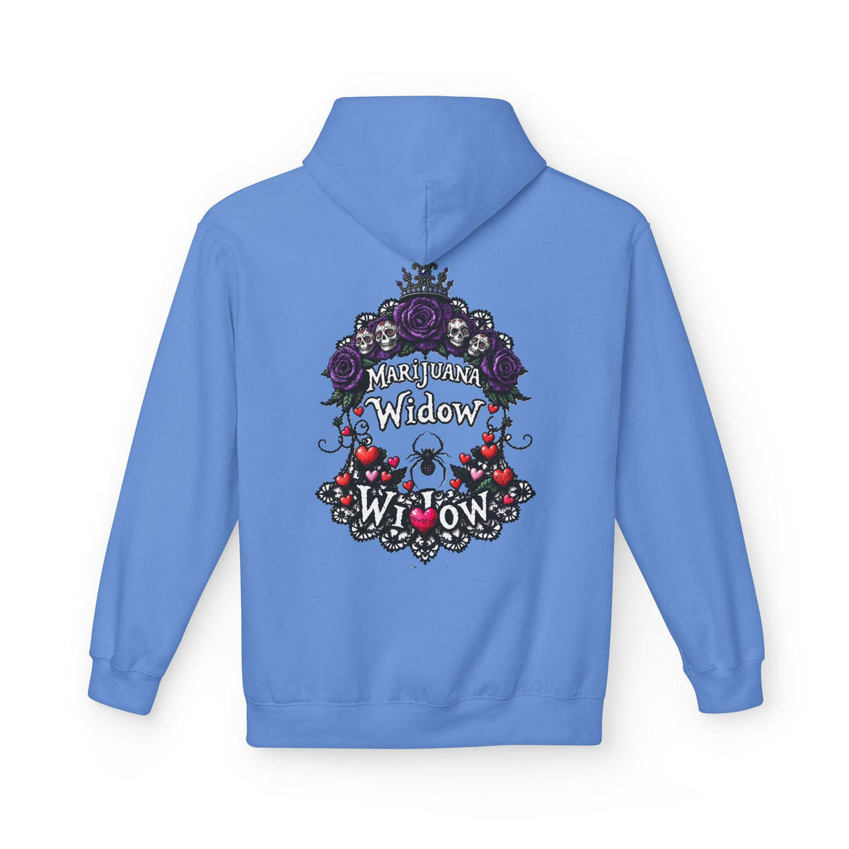Queen of Hearts Hoodie - Spider Heart Drop Floral Sweatshirt Pullover - Marijuana Widow