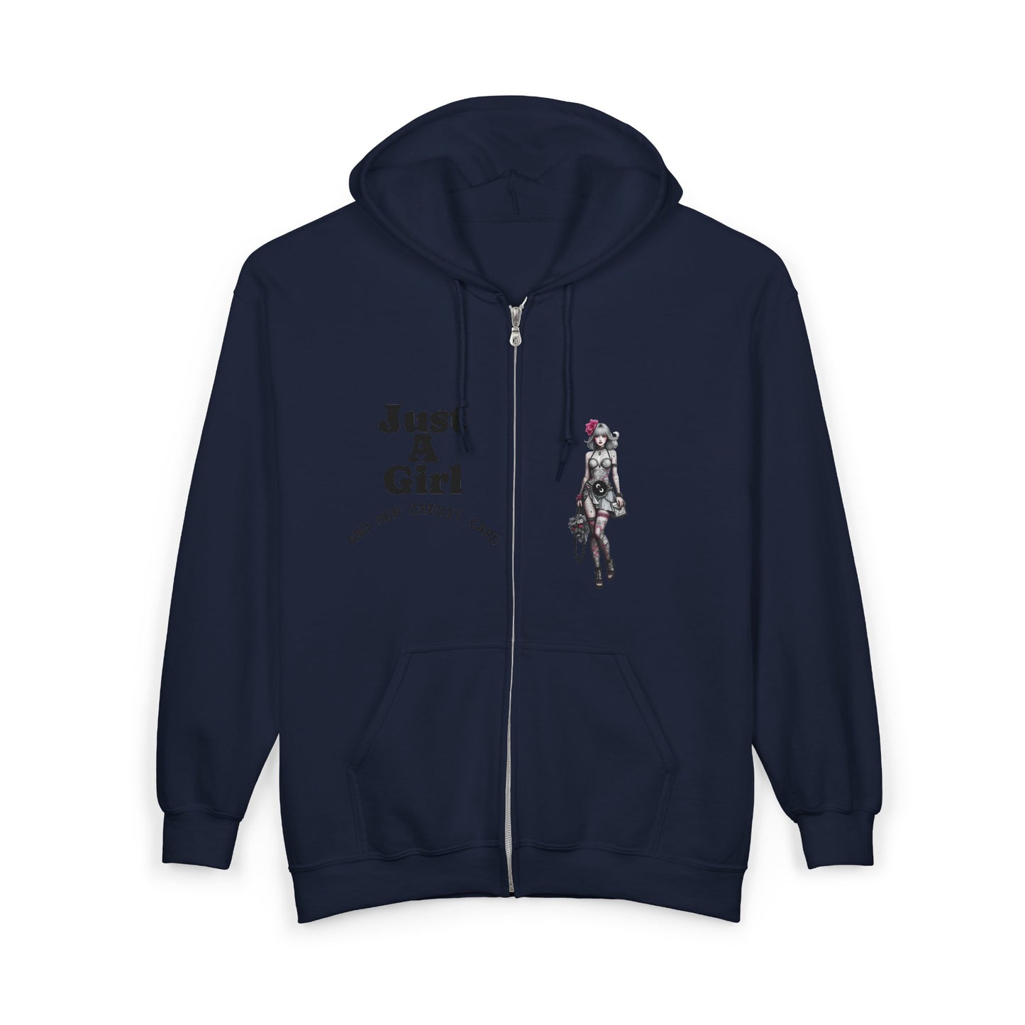 Angel Wings - Just A Girl - Graphic Full-Zip Hoodie