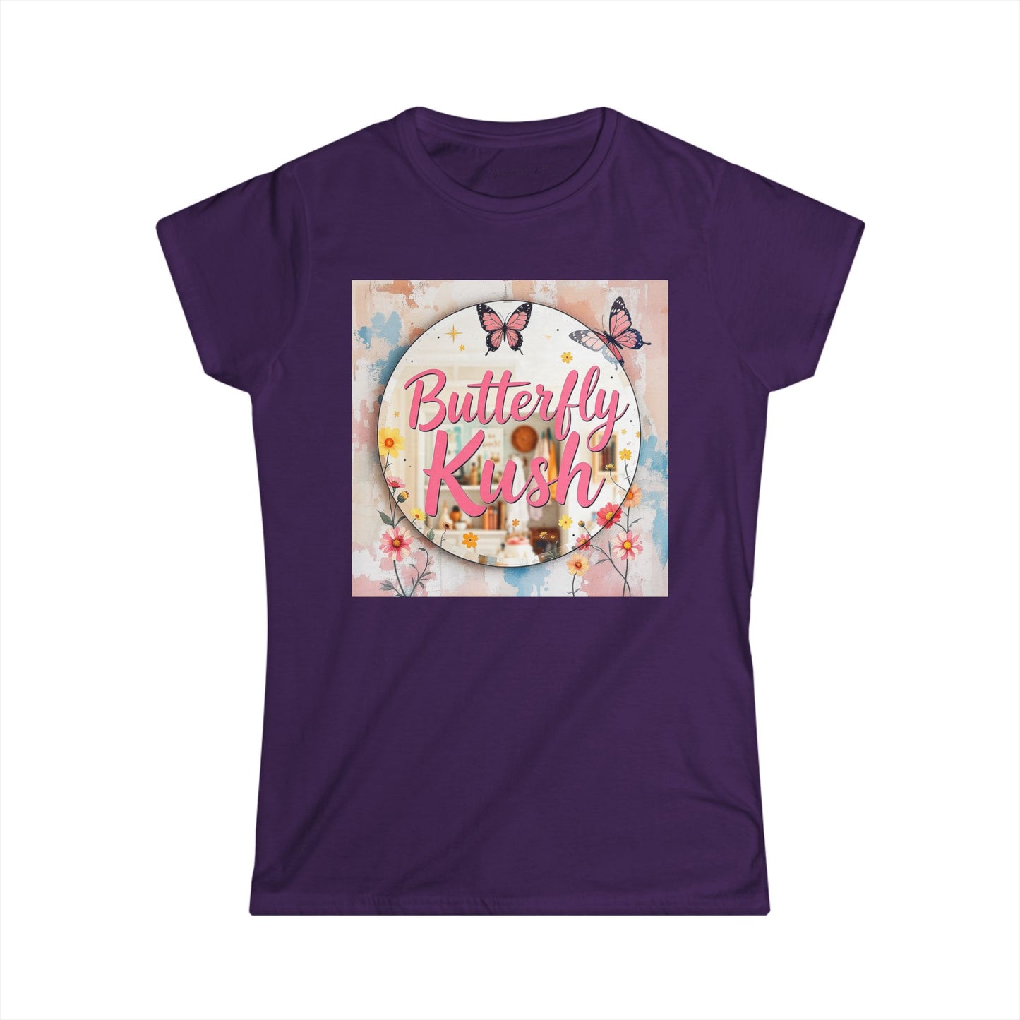 Butterfly Kush Pastel Mirror — Floral Pastel Women's Graphic T‑Shirt