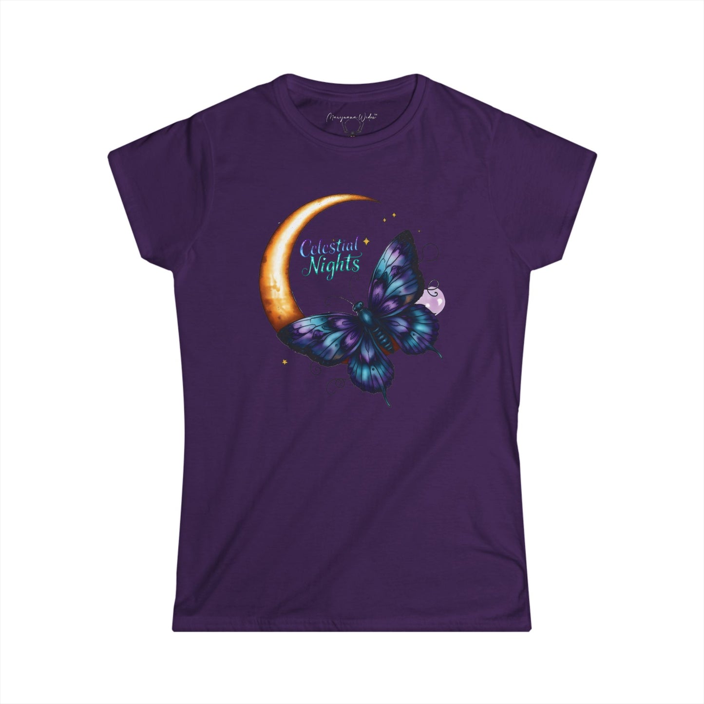 Celestial Nights - Moon & Indigo Butterfly Women's Tee