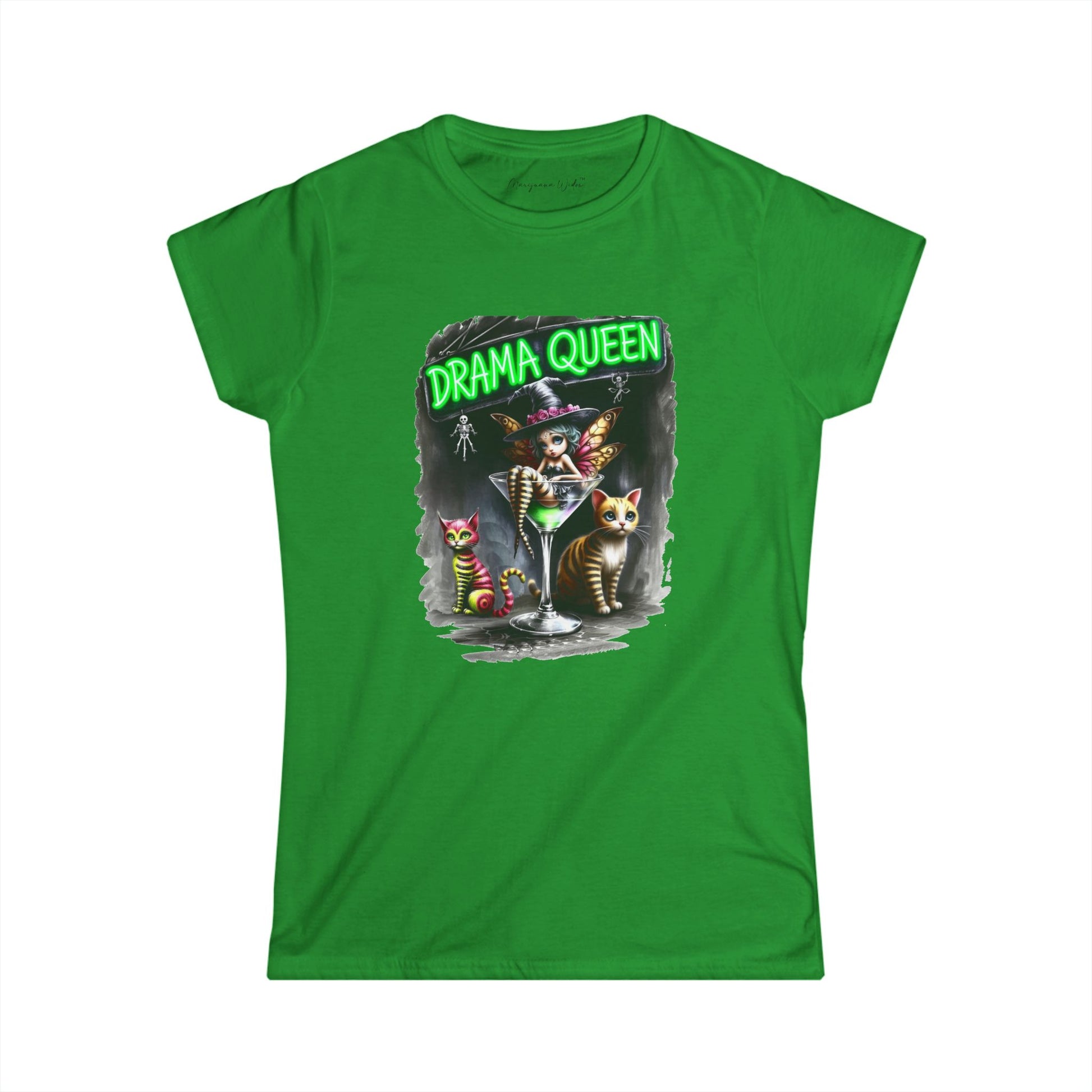 Halloween Fairy - Drama Queen in a Glass - Women's Softstyle Tee - Marijuana Widow