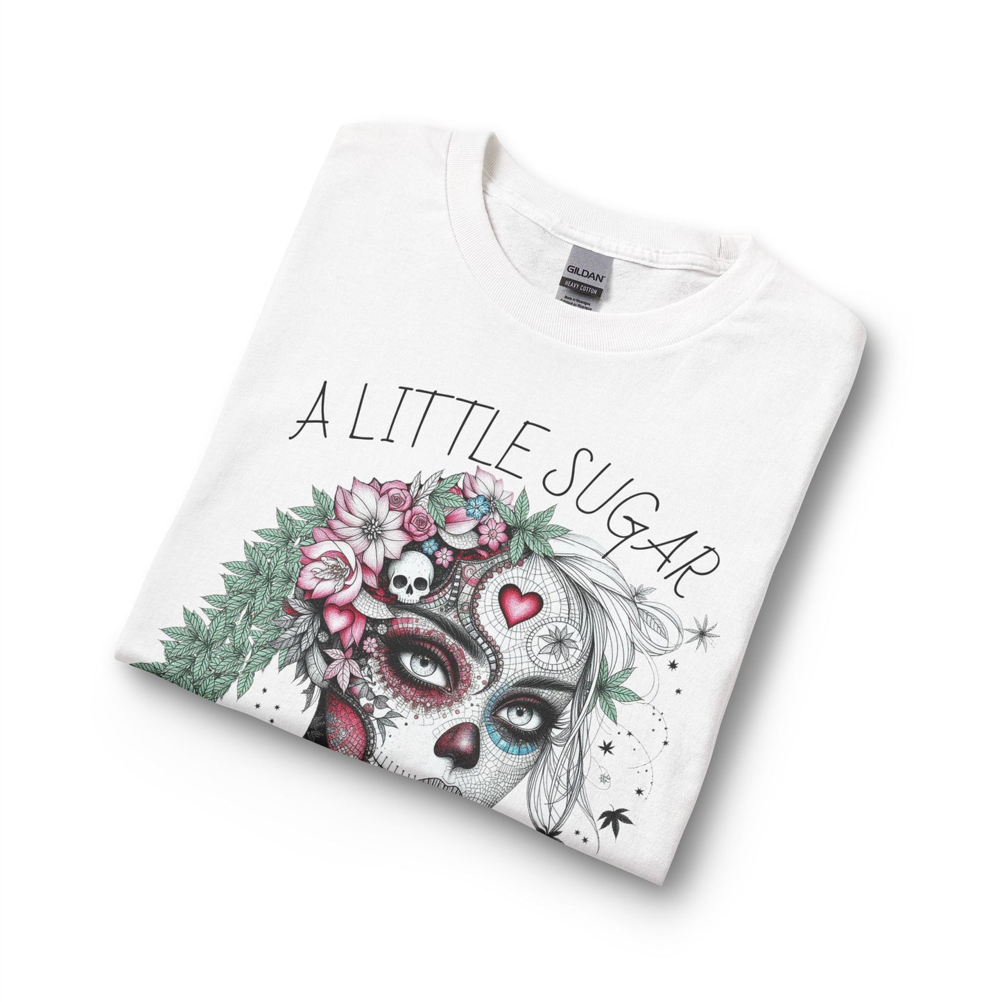 Day of the Dead Long Sleeve Tee — A Little Sugar - Skull Floral Graphic