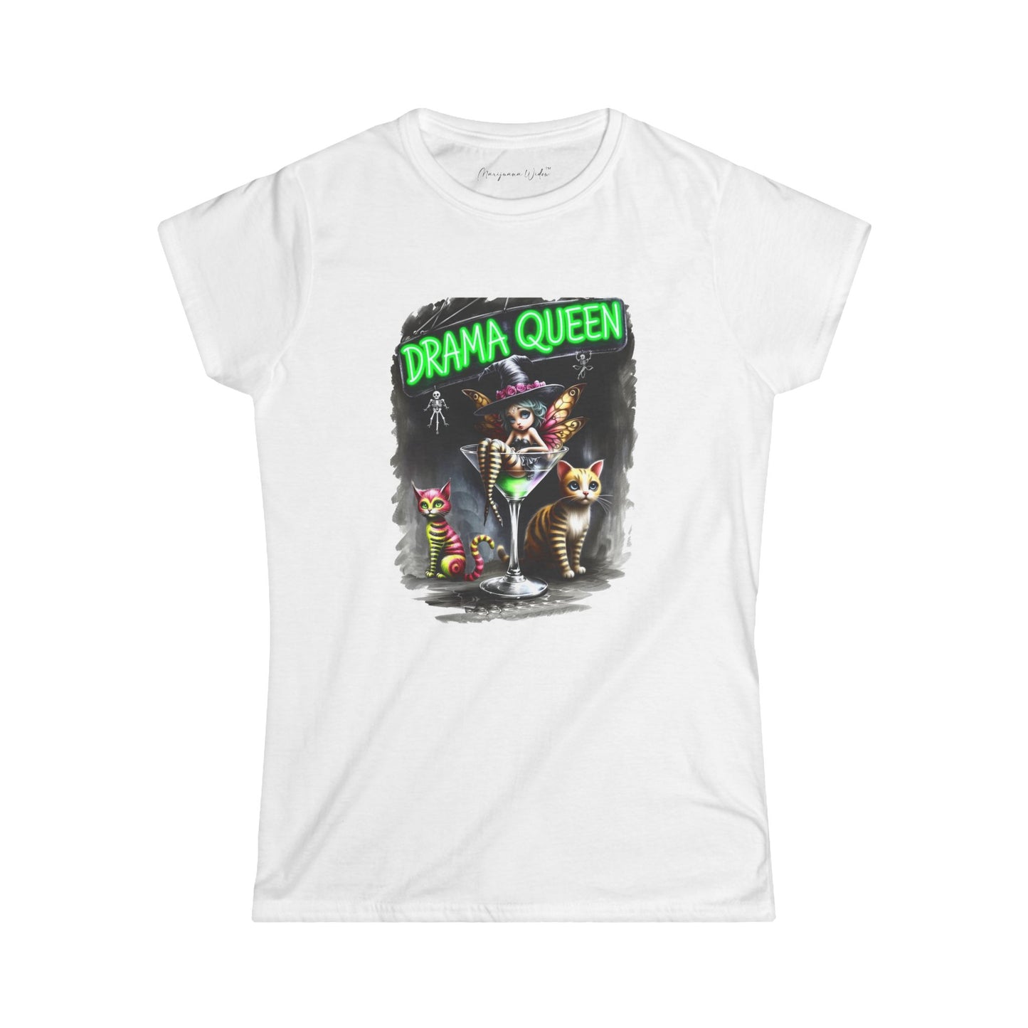 Halloween Fairy - Drama Queen in a Glass - Women's Softstyle Tee - Marijuana Widow