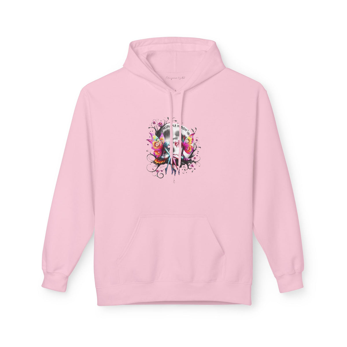 Moon Fairy - Dreamin' Butterfly Hoodie — Vintage Floral Graphic Unisex Pullover - Marijuana Widow