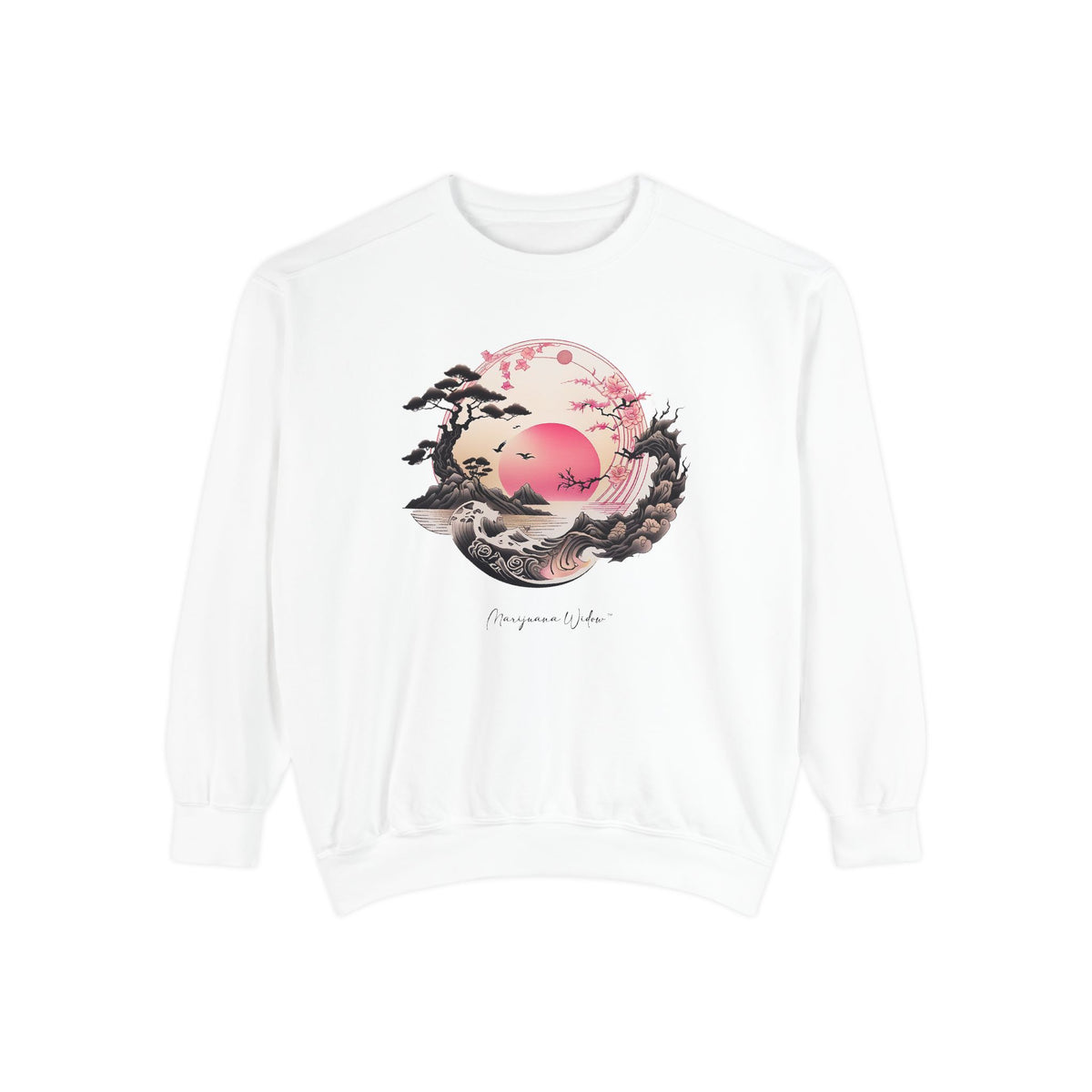 Japanese Sunset Cherry Blossom Sweatshirt - Marijuana Widow