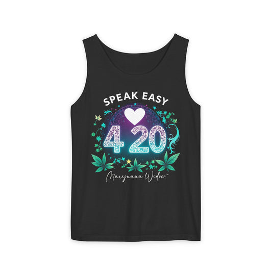 420 Speak Easy Tank Top – Marijuana Vibes Cannabis Celebration Tee - Unisex Tank Top