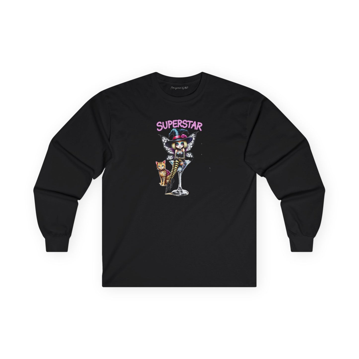 Halloween Fairy - Superstar - Fairy Witch and Cat - Unisex Long Sleeve Tee