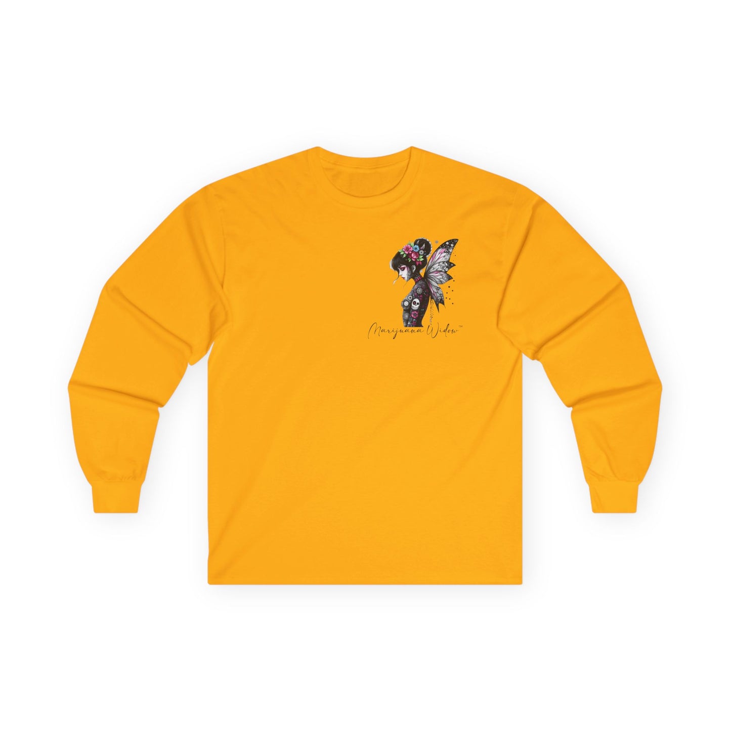 Wing and a Prayer - Fairy Butterfly Wings Long Sleeve Tee — Floral Gothic Butterfly Graphic